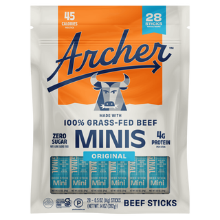 Country Archer Grass-Fed Beef Stick Minis Original, 0.5 oz, 28-Count