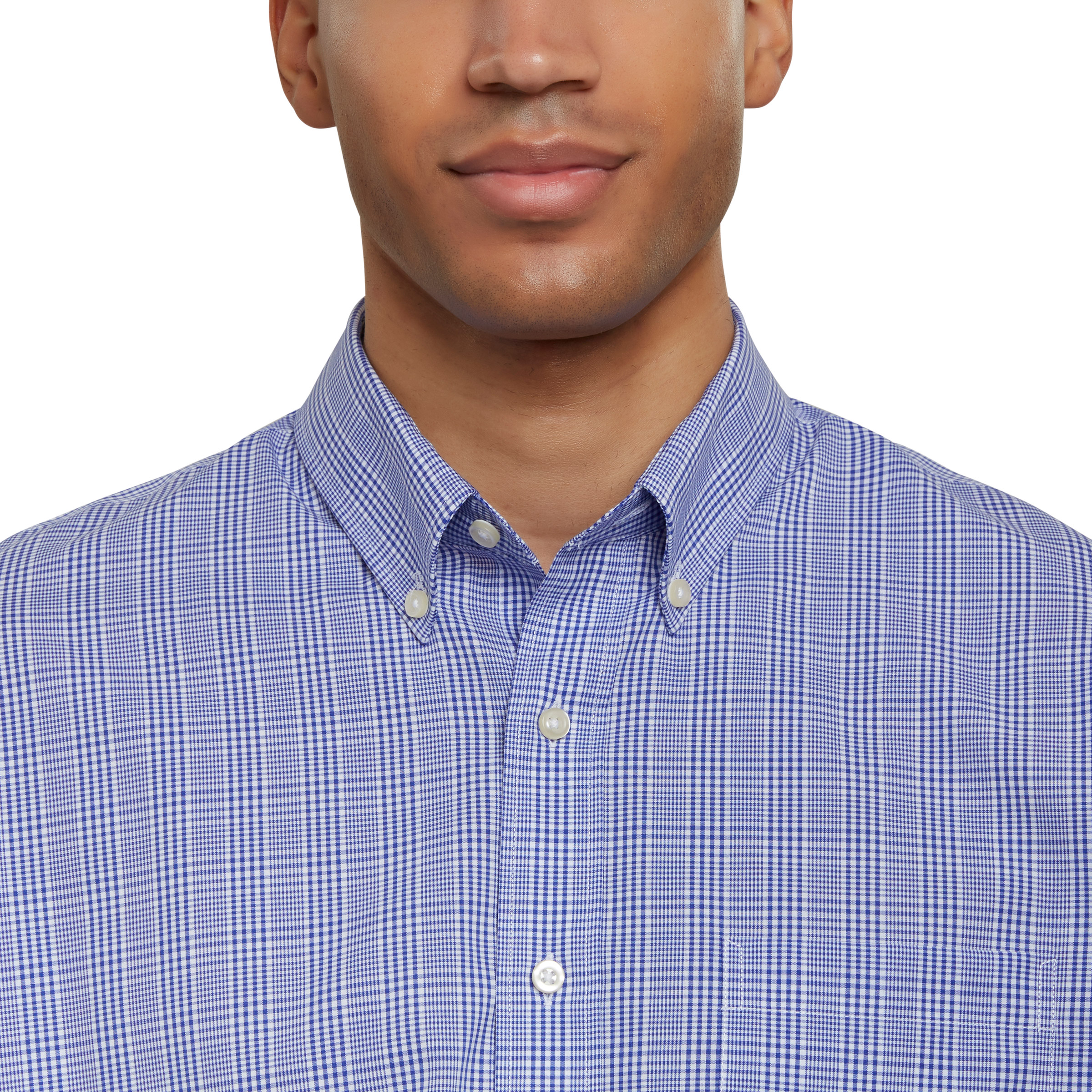 Kirkland Signature Men's Traditional Fit Dress Shirt, Blue White Plaid |  Costco