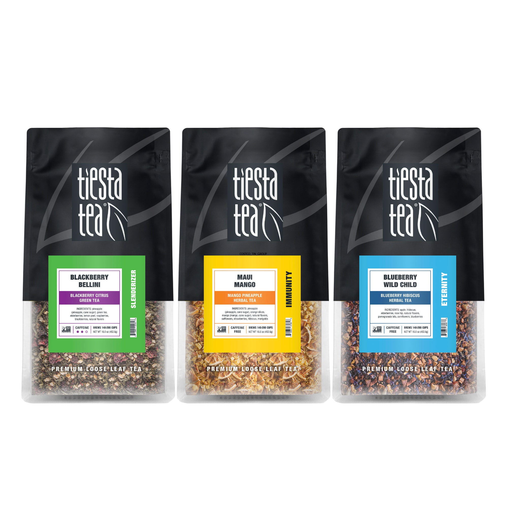 Tiesta Tea Loose Leaf Herbal Tea Variety Pack, 16 oz, 3 Bags | Costco
