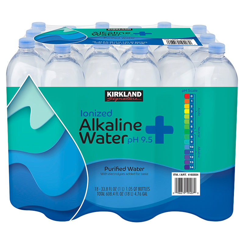 Kirkland Signature Alkaline Water, 1 L, 18-count | Costco