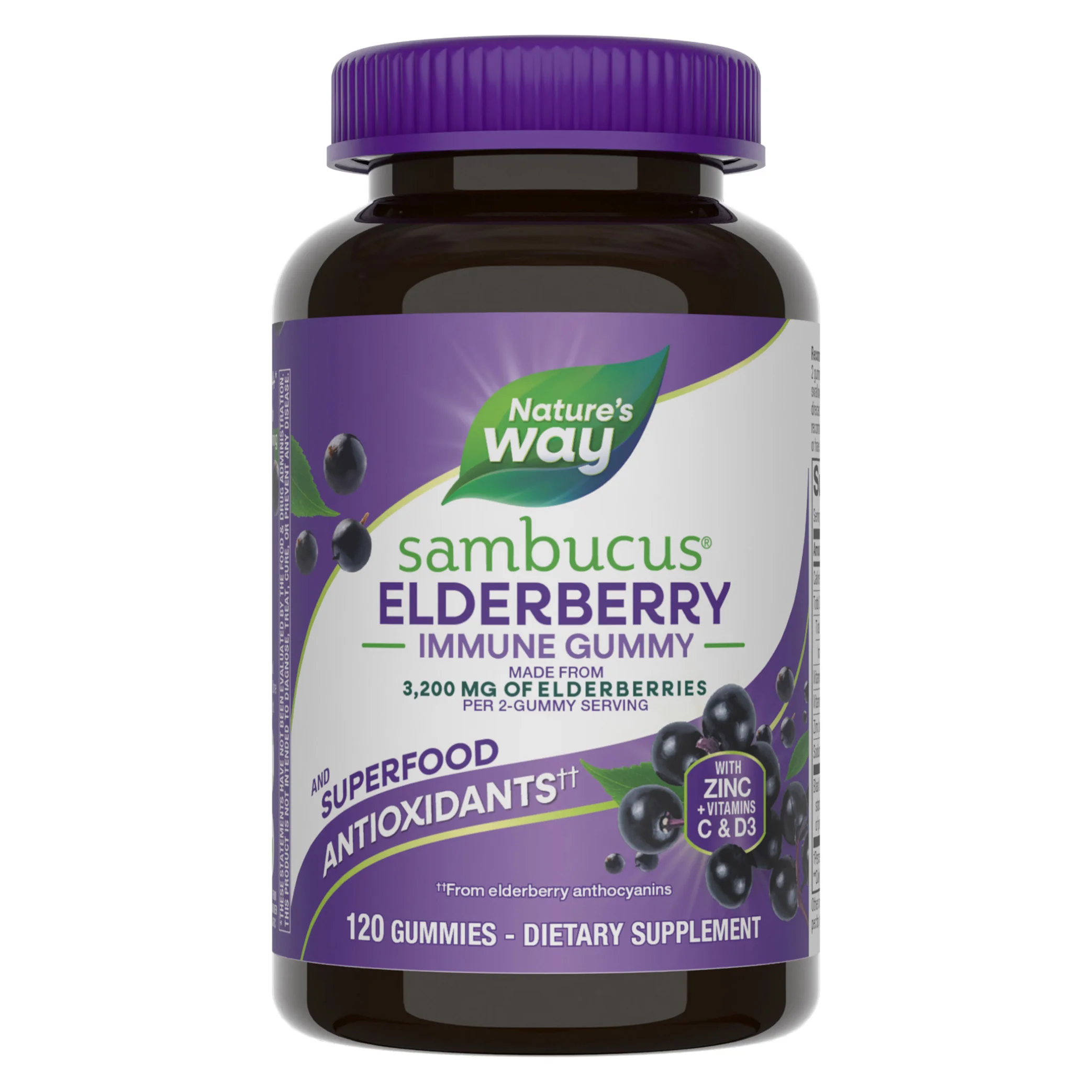 Nature's Way Sambucus Elderberry with Vitamin C and Zinc, 120