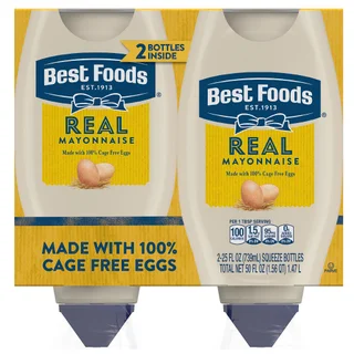Best Foods Real Mayonnaise, Squeeze Bottle, 25 fl oz, 2-count