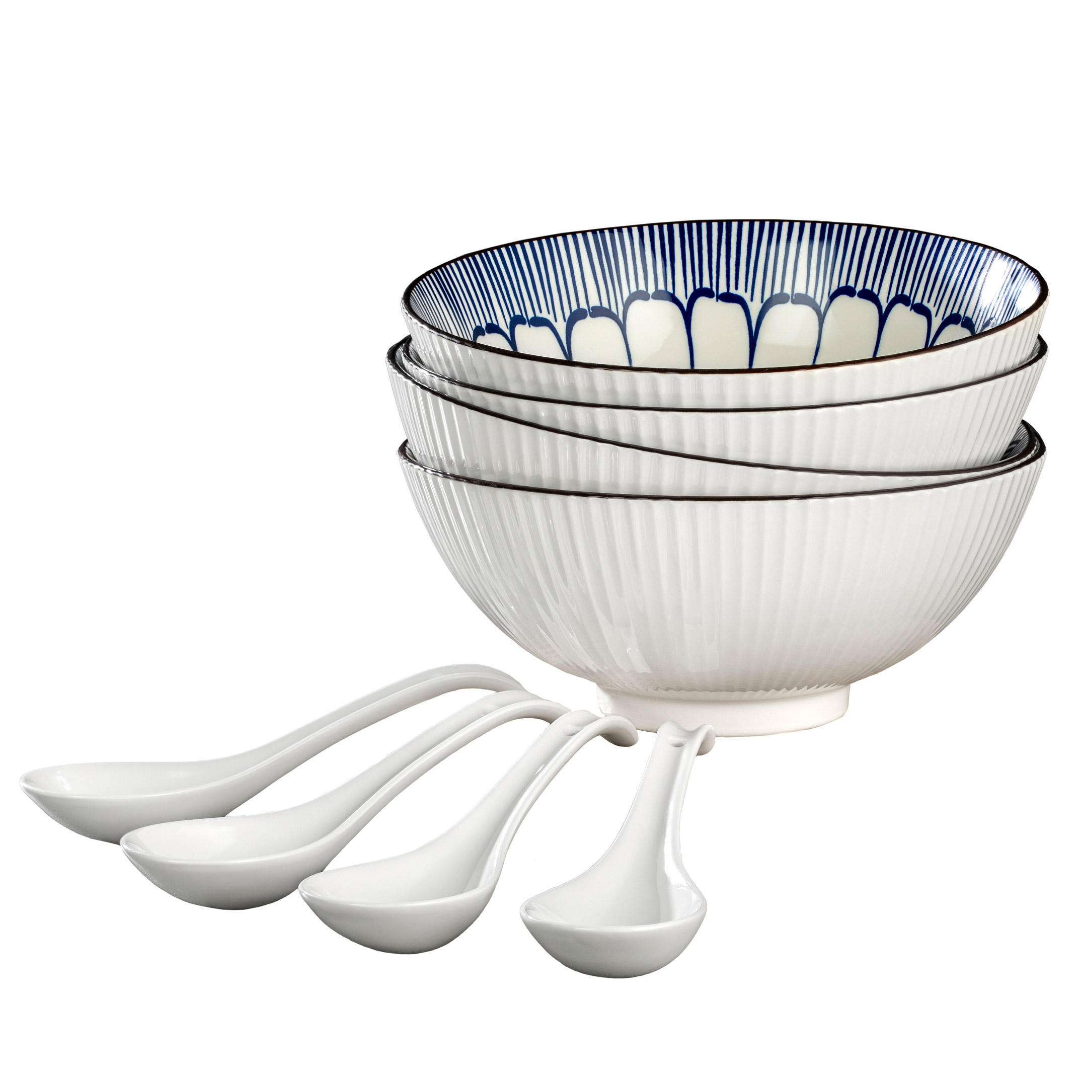Signature Housewares Noodle Bowl with Spoon, 8-piece