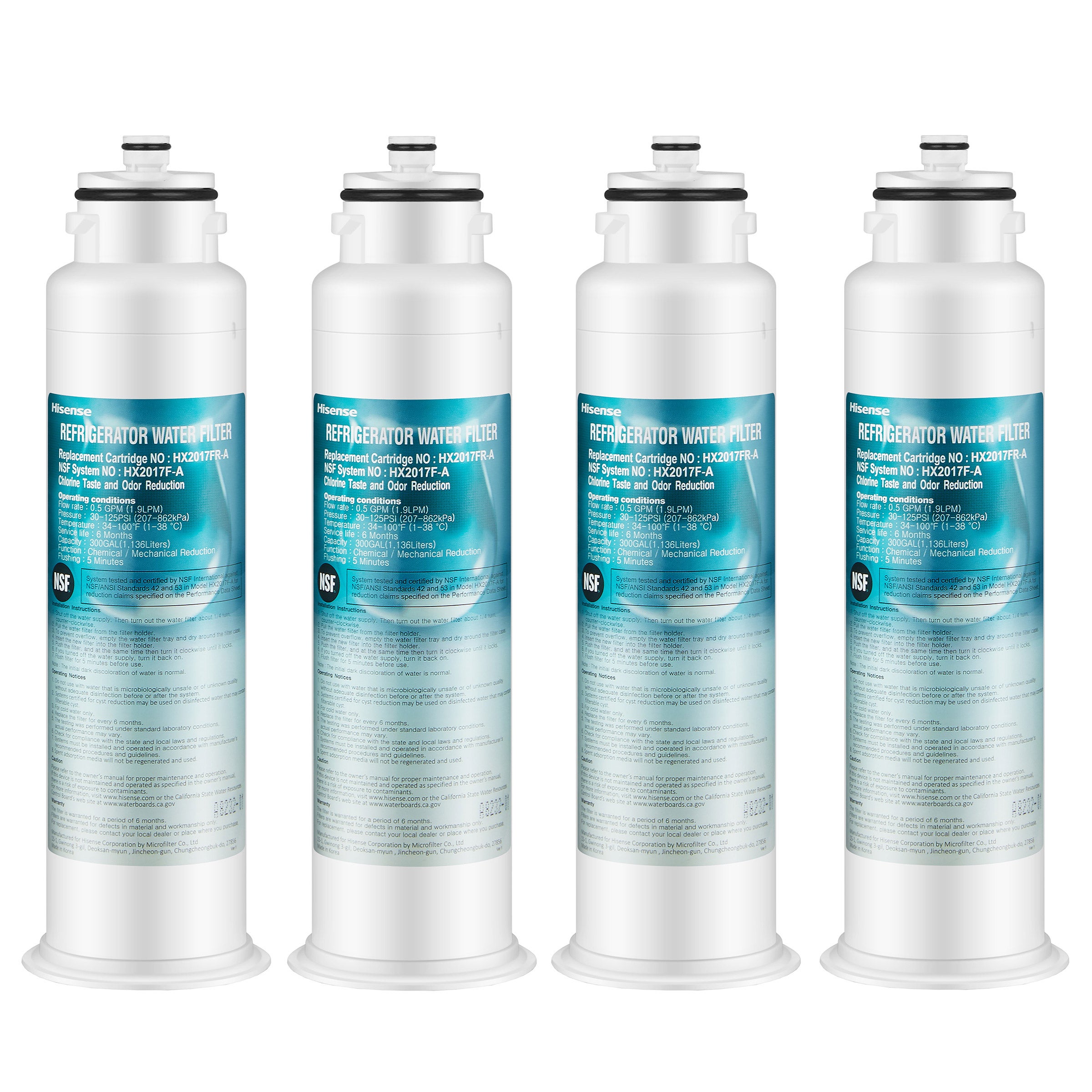 Hisense HX2017F-A Gen 1 Water Filter, 4-pack | Costco