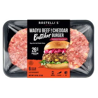 RASTELLI'S WAGYU/CHEDDAR BURGERS 2 POUNDS