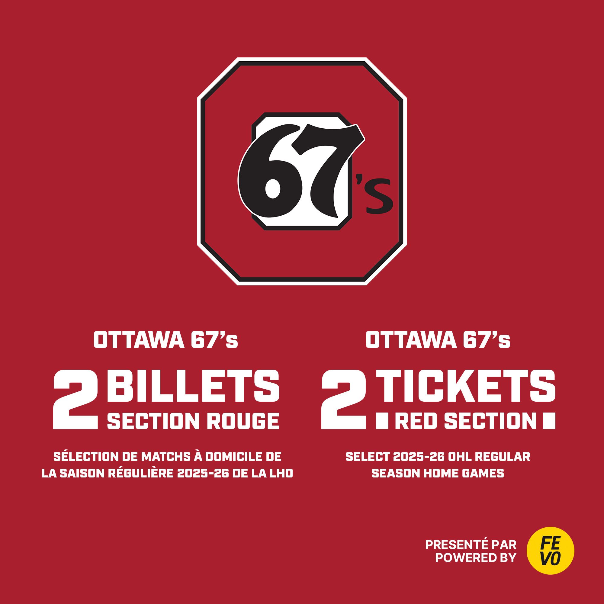 OHL Ottawa 67&#039;s - 2 tickets