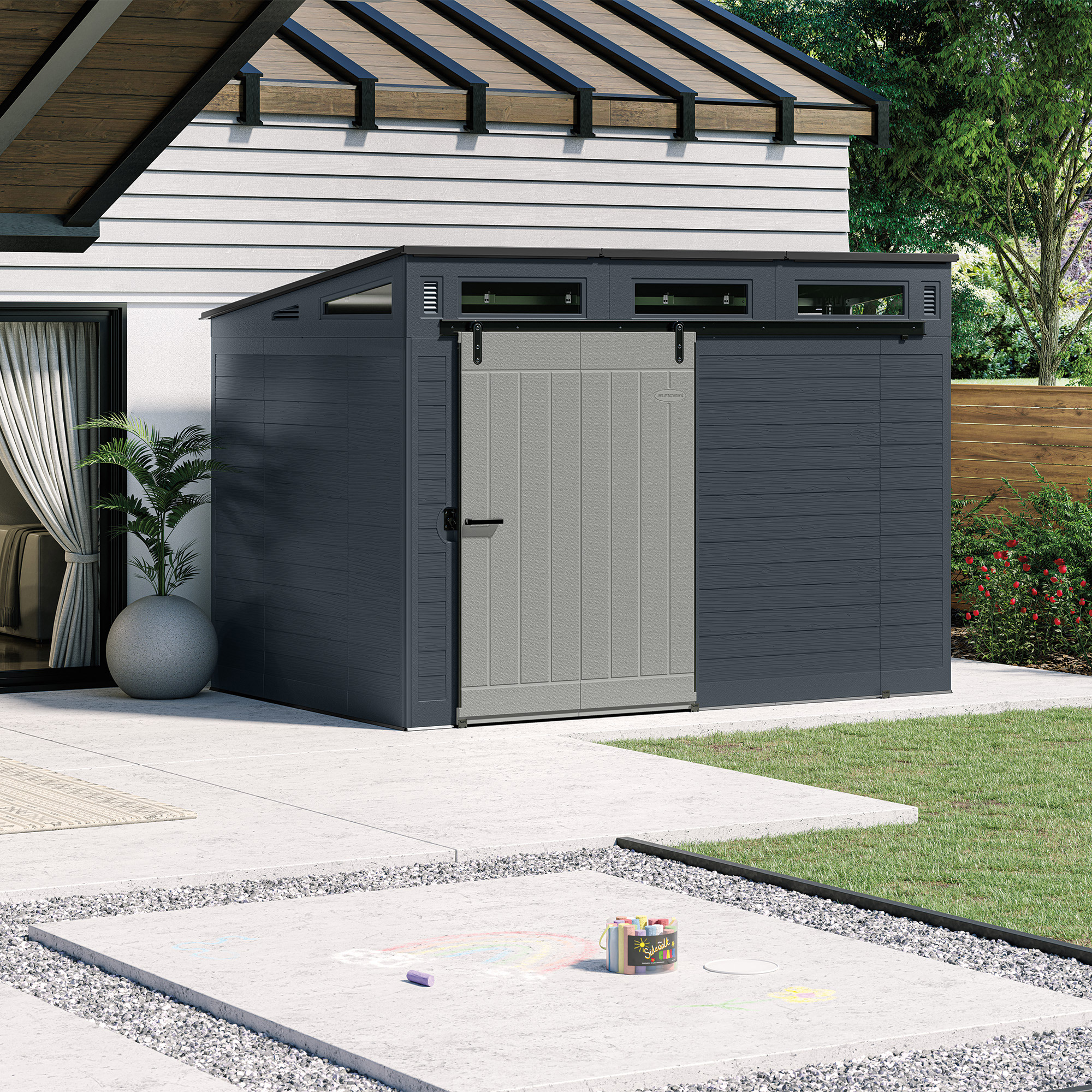 Suncast Modernist 10 ft x 7 ft. Sliding Door Storage Shed | Costco