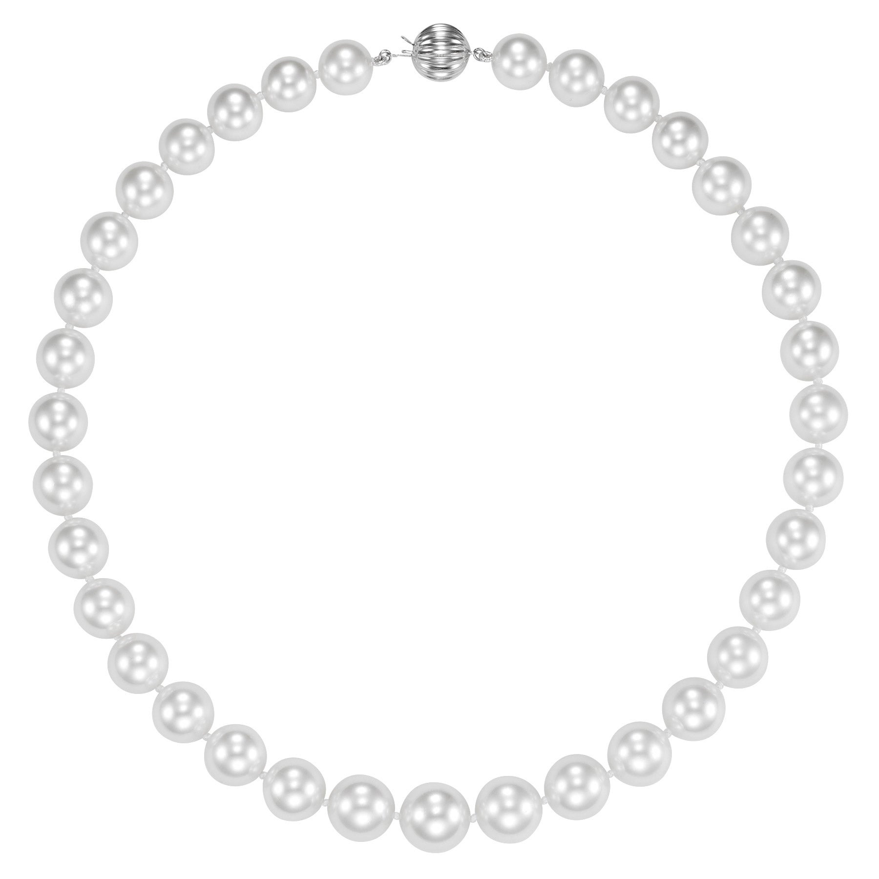 South Sea Cultured 11-13.9mm Pearl Strand With 18kt White Gold