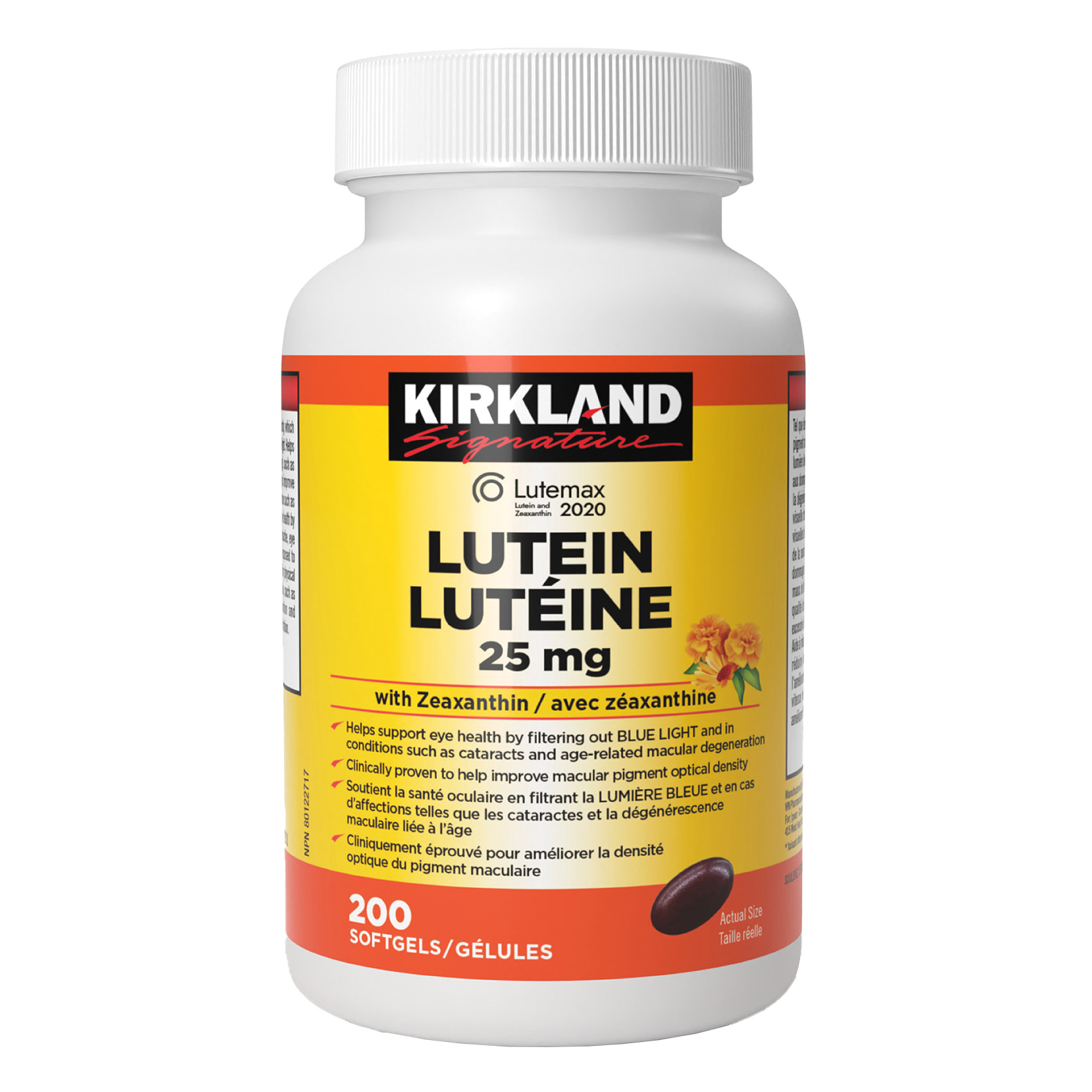 KS Lutein 25mg with Zeaxanthin 200 Softgels