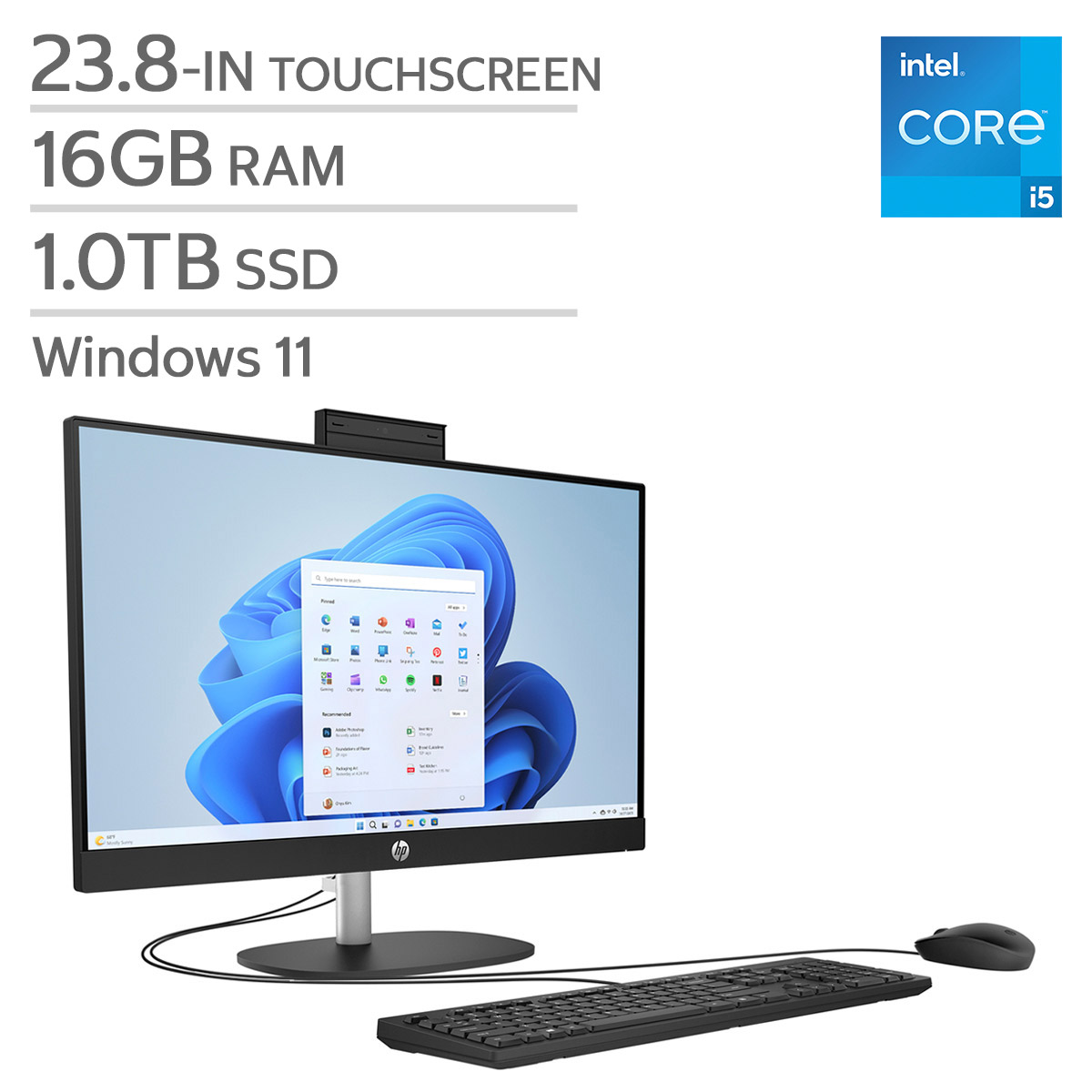HP 23.8-in. All-in-One Touchscreen Desktop, Intel Core i5-1334U