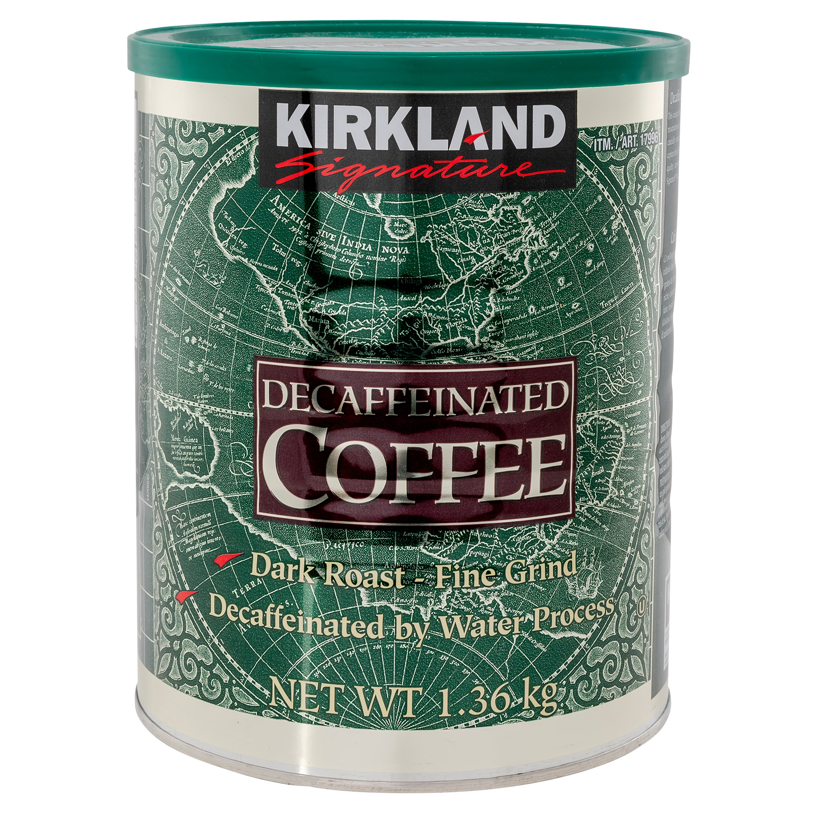 Kirkland Signature Decaffeinated Dark Roast Fine Grind Coffee, 1.36 kg