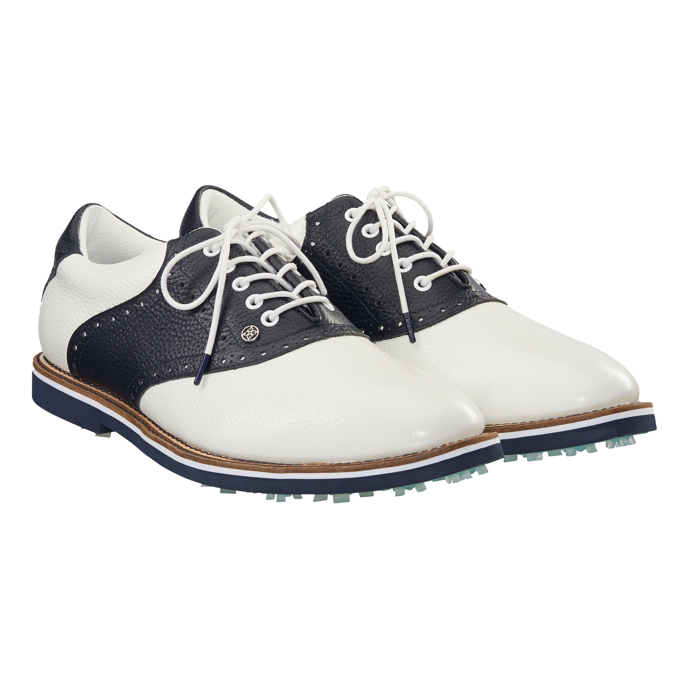 G/FORE Gallivan2r Saddle White Twilight Navy Golf Shoes GMF000068 Men\'s Size 7.5 G/FORE GALLIVAN2R SADDLE GOLF SHOES WHITE NAVY MENS 9.5US  main image 2