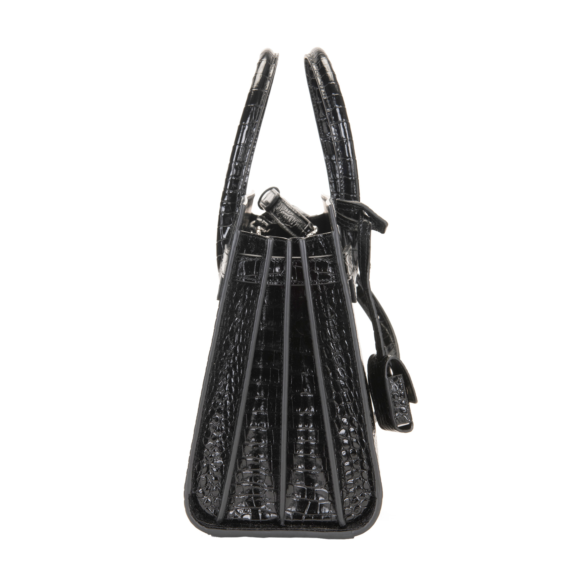 YSL Croc Embossed Sac De Jour Bag, Black | Costco