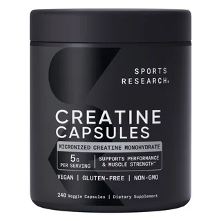 Sports Research Creatine Monohydrate 5000mg, 240 count