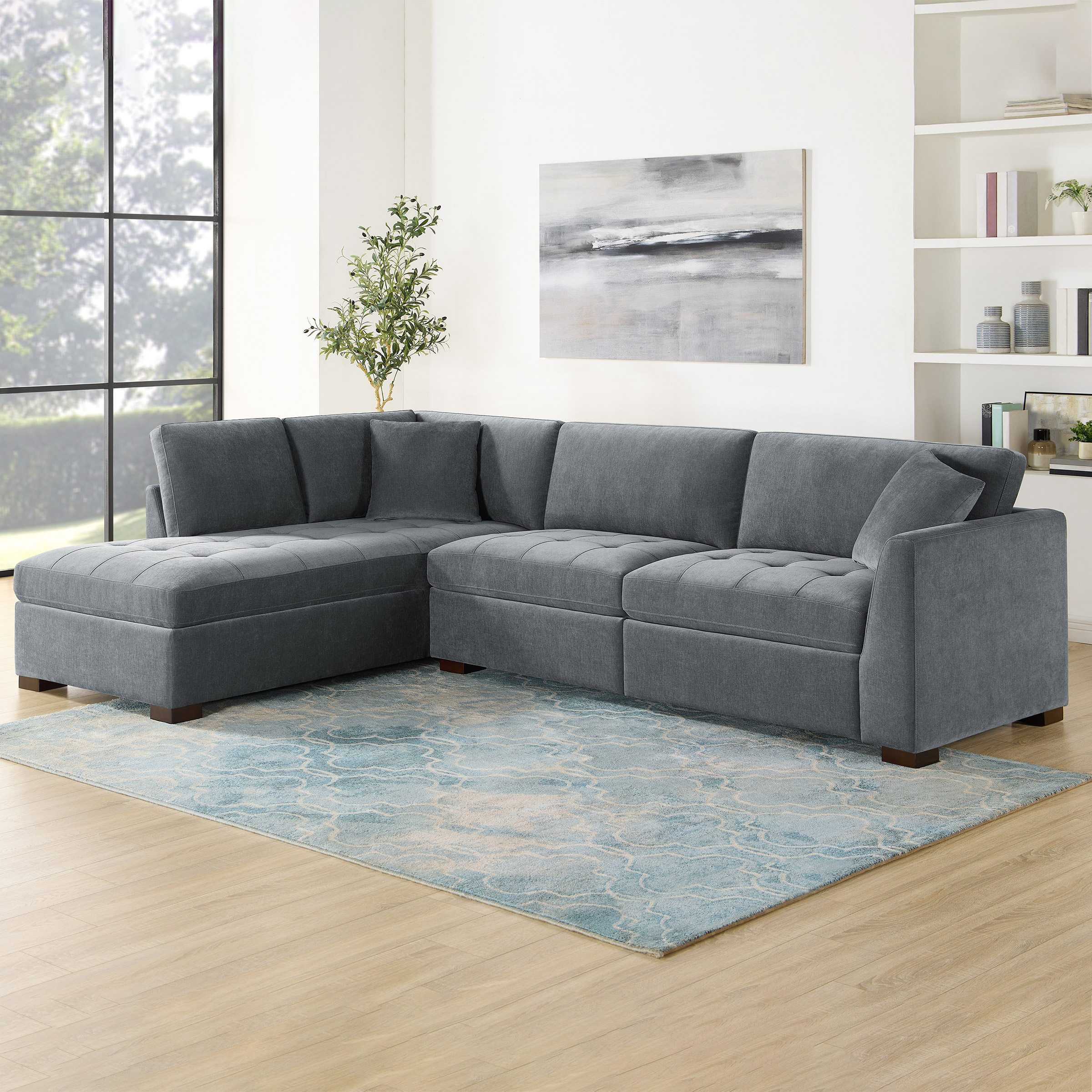 Thomasville Miles 2-piece Fabric Left-hand Facing Sectional with