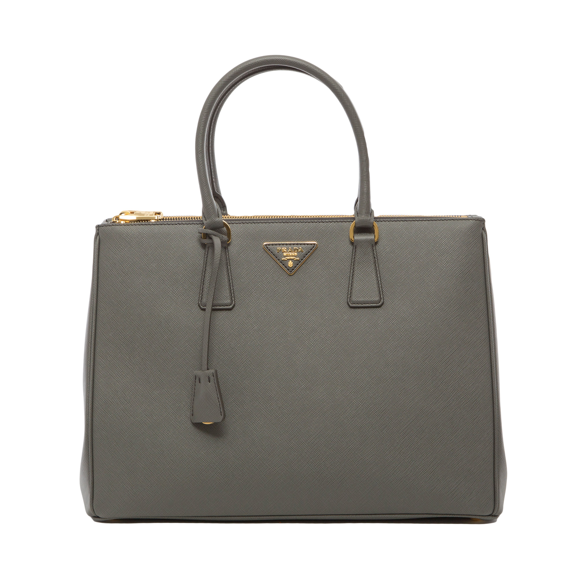 Prada Double Zip Tote, Gray | Costco