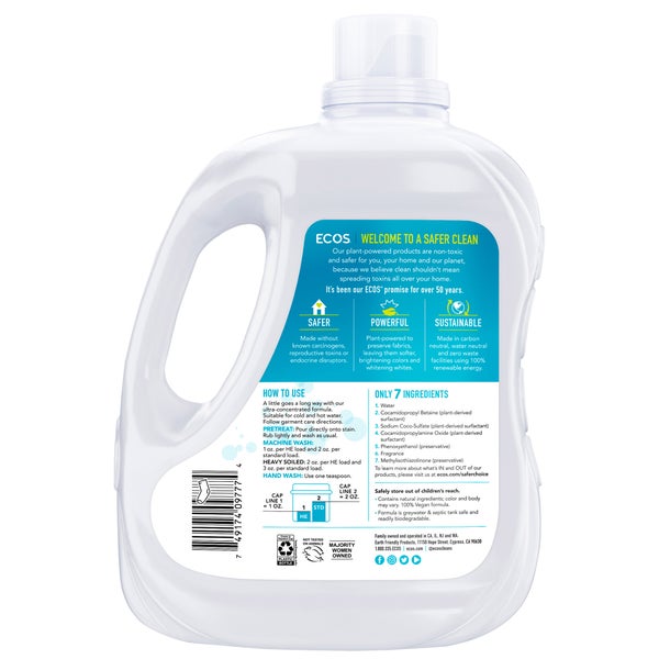 ECOS Liquid Laundry Detergent, Magnolia & Lily, 210 Loads, 210 fl oz, 2-count | Costco ECOS Liquid Laundry Detergent, Magnolia & Lily, 210 Loads, 210 fl oz, 2-count | Costco