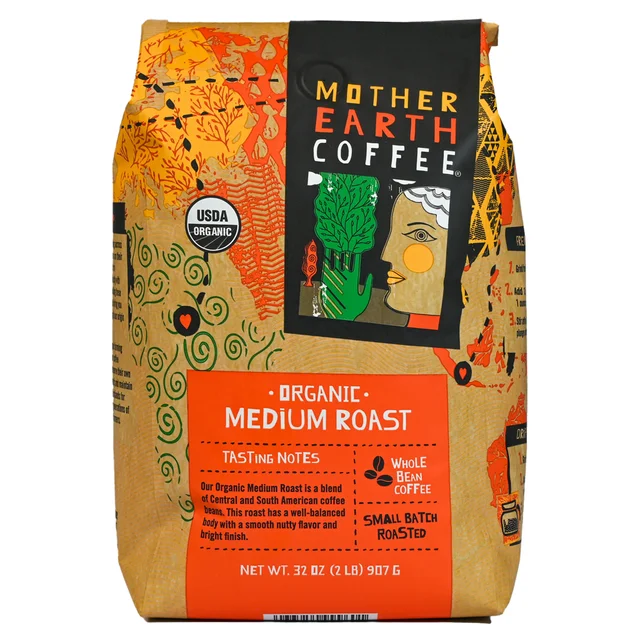 MOTHER EARTH COFFEE ORGANIC MEDIUM ROAST 2 POUND BAG