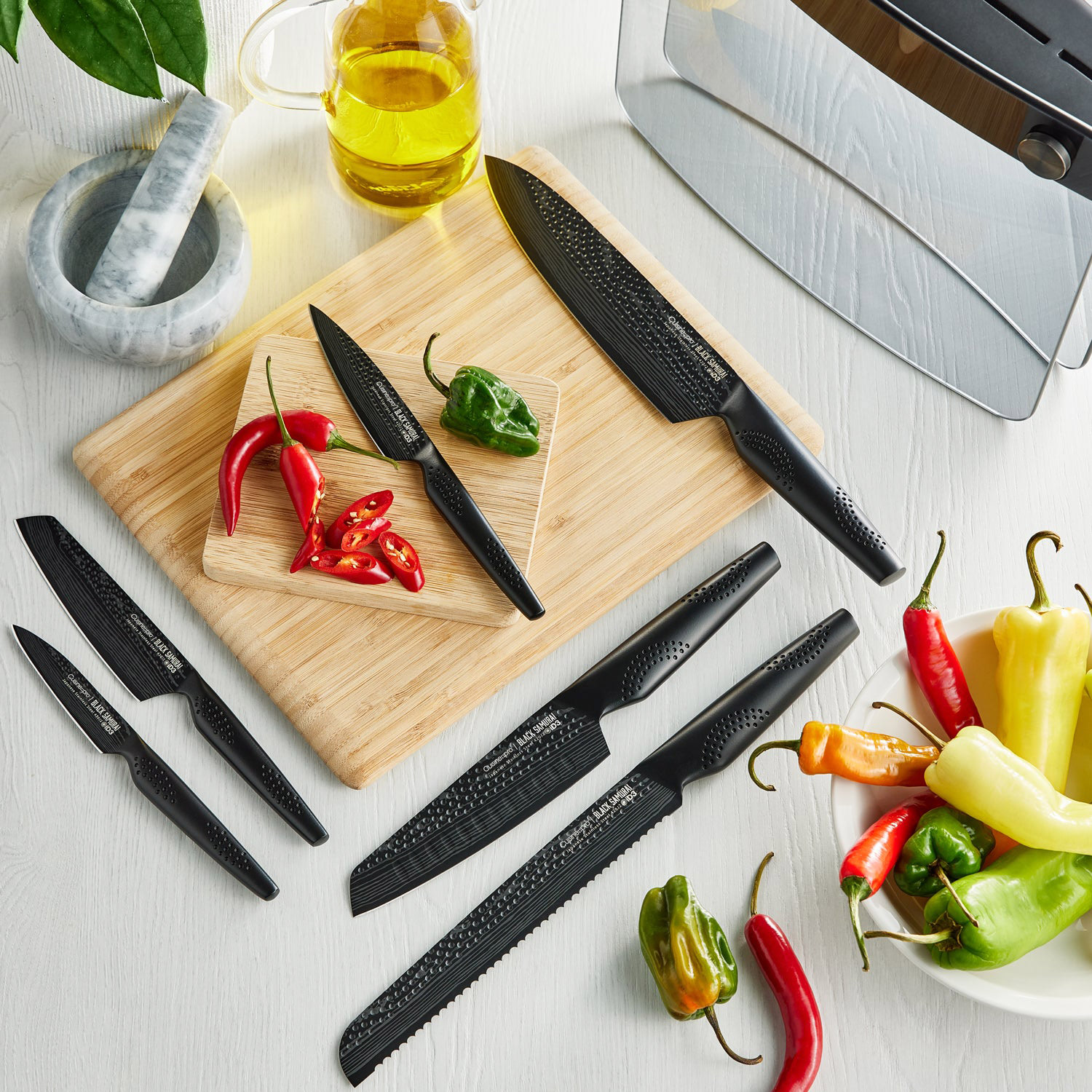 アゲートスライス(Black color)45枚セット Cuisinepro iD3 Black Samurai Sakai Knife Block Set, 7-piece | Costco