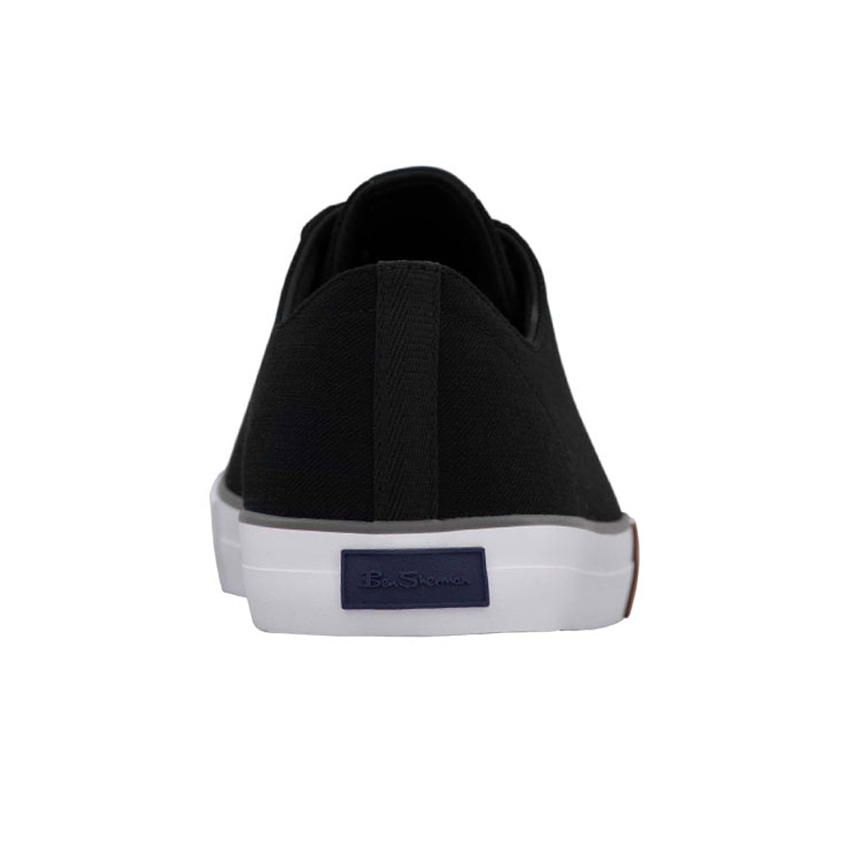 Ben Sherman Men's Canvas Shoes Sneakers Memory Foam Insole New Black White 8.5-1