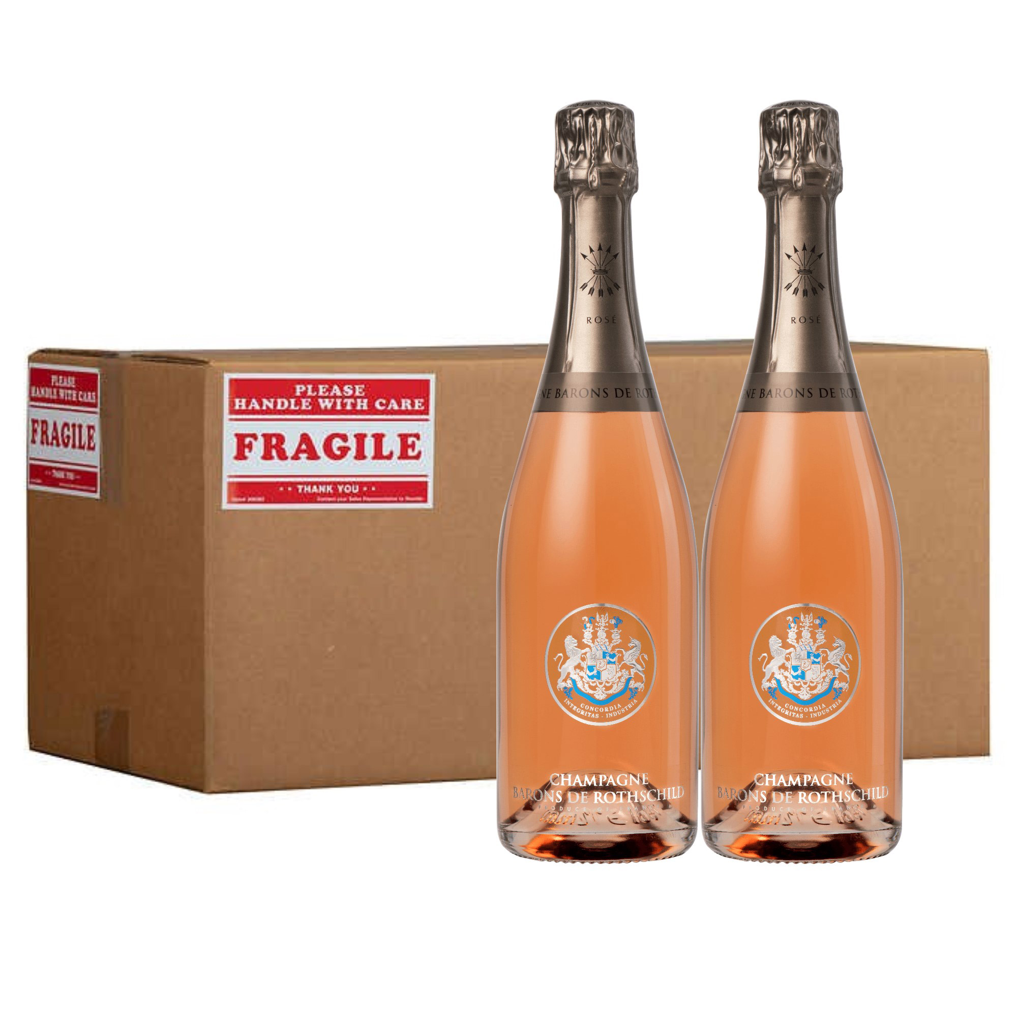 Barons de Rothschild Brut Rose Champagne 750 ml, 2-pack CA