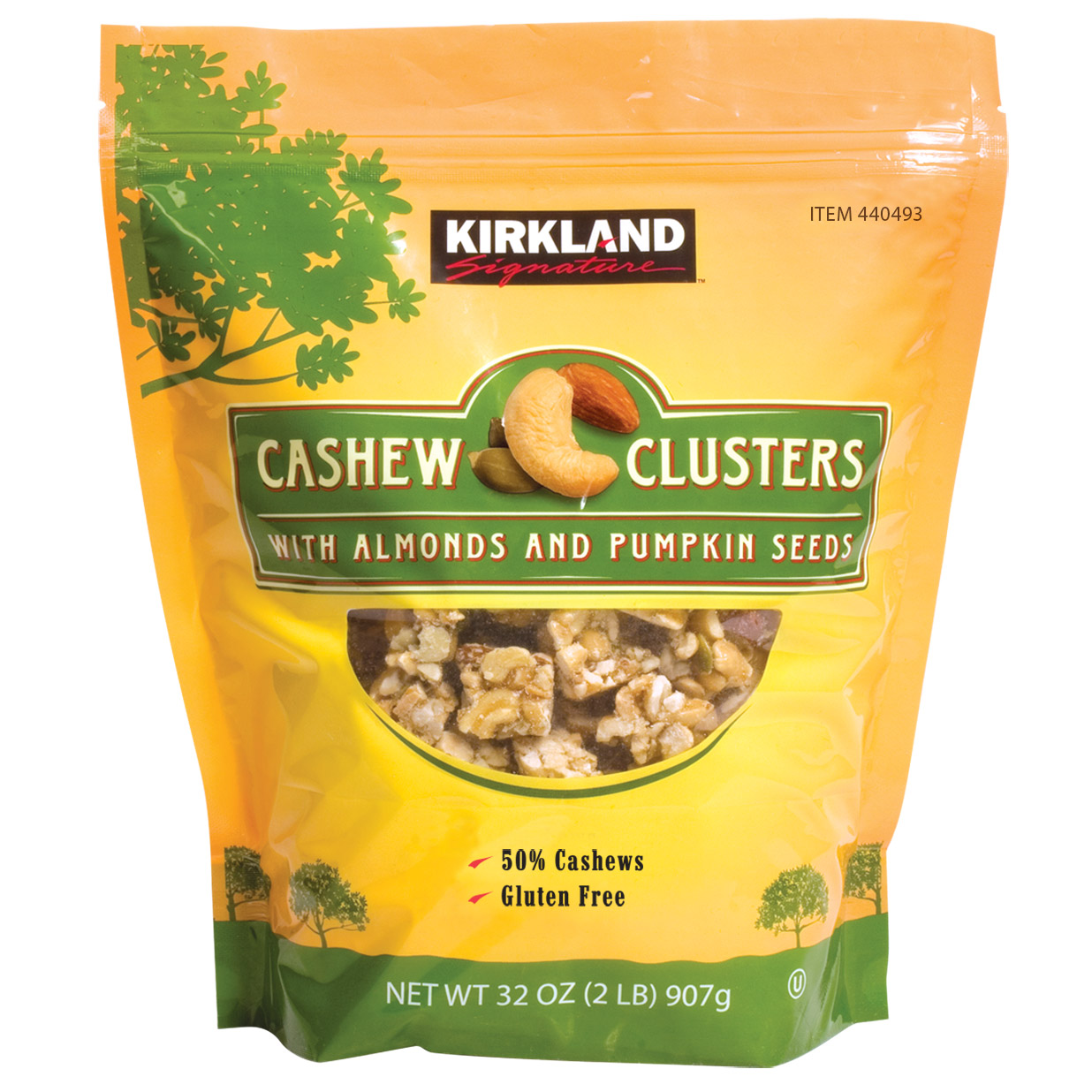 Kirkland Signature Cashew Clusters  2 lbs