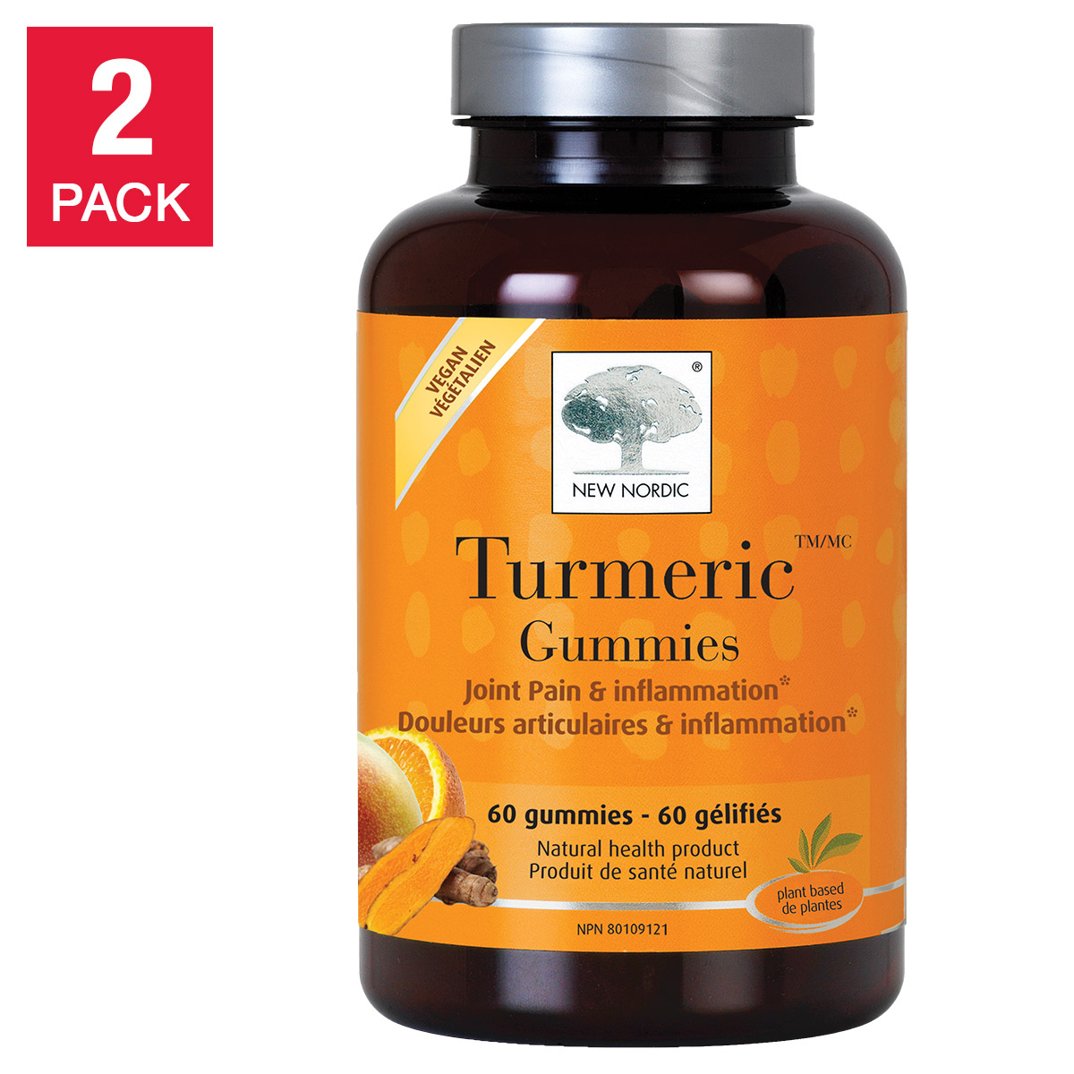New Nordic Turmeric Gummies, 2 x 60 Gummies