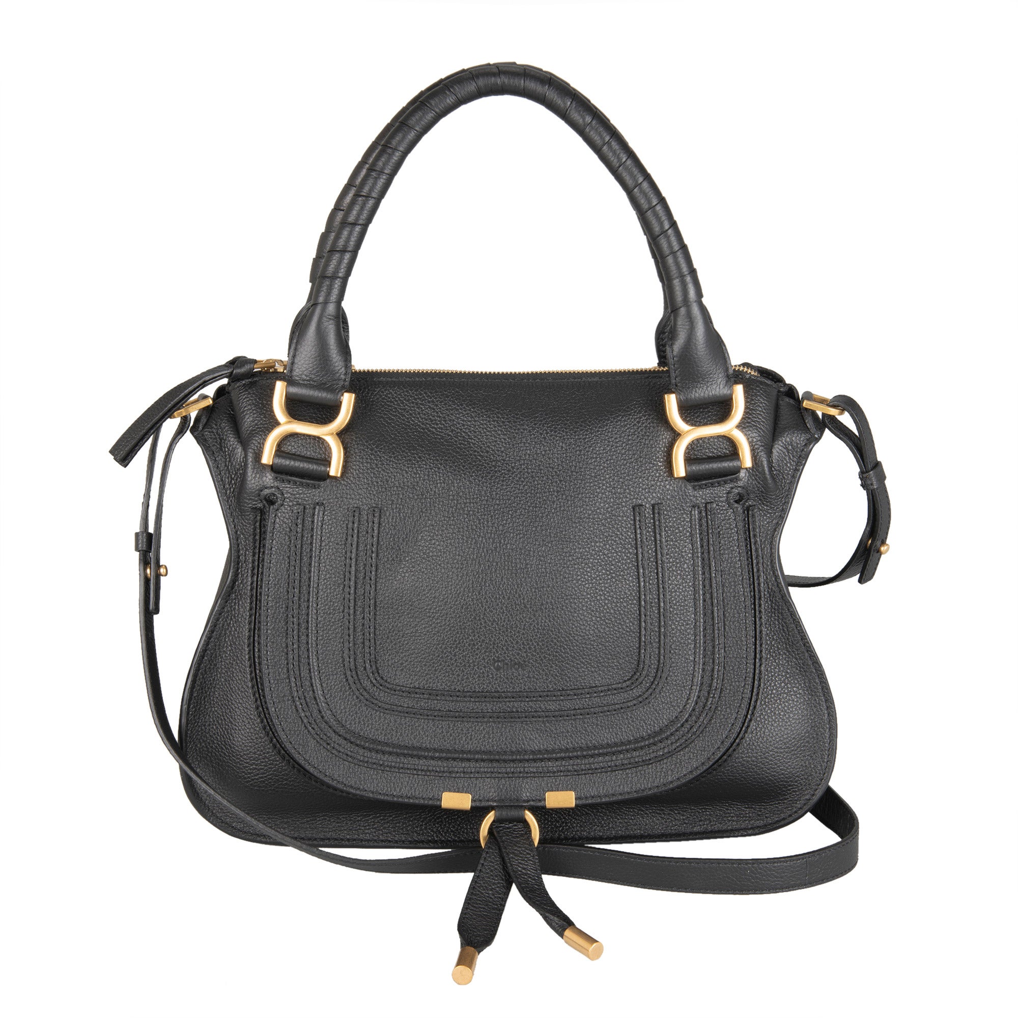 Chloe Marcie Med Double Carry Bag, Black | Costco