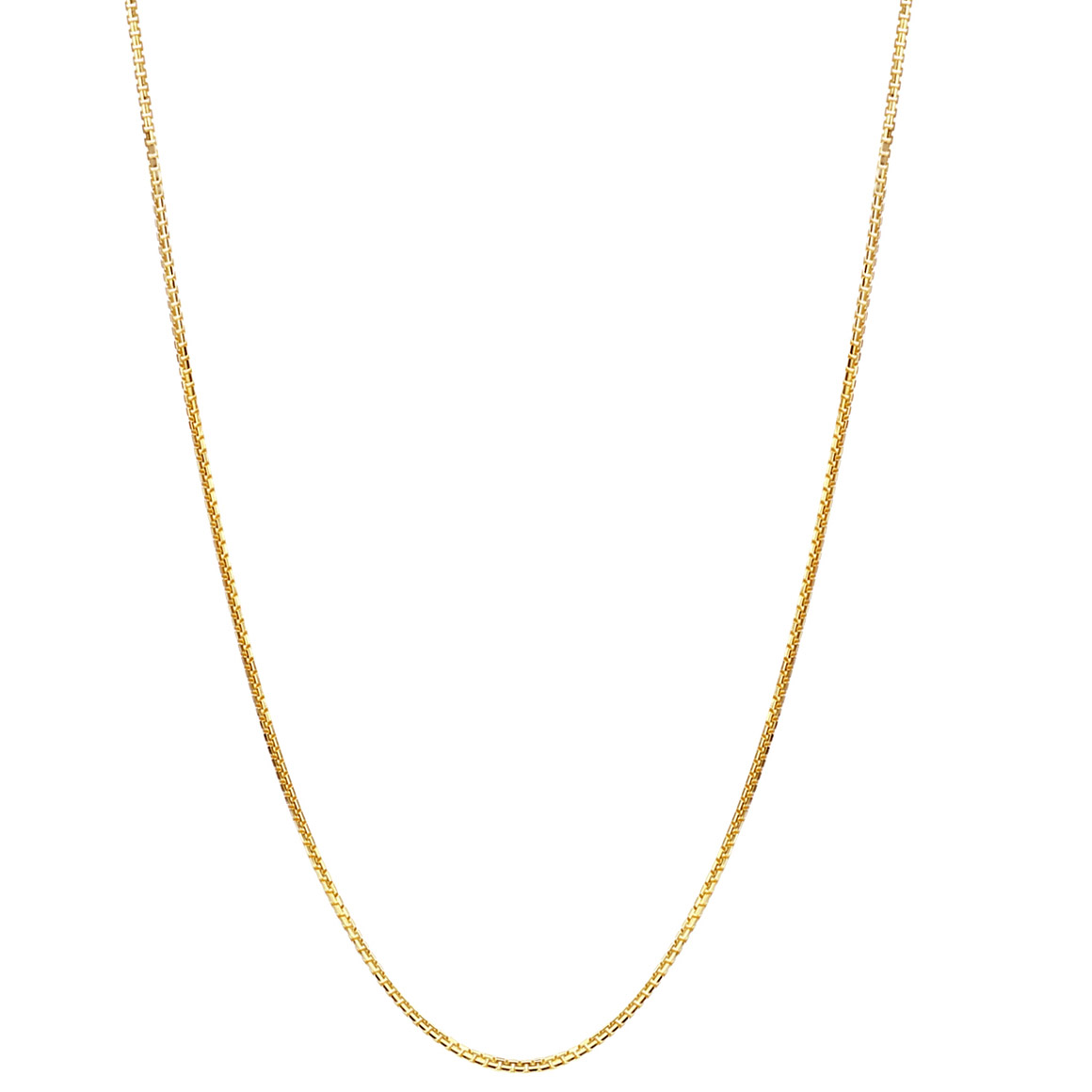 High Polish and Diamond Cut Box Link Chain in Yellow Gold