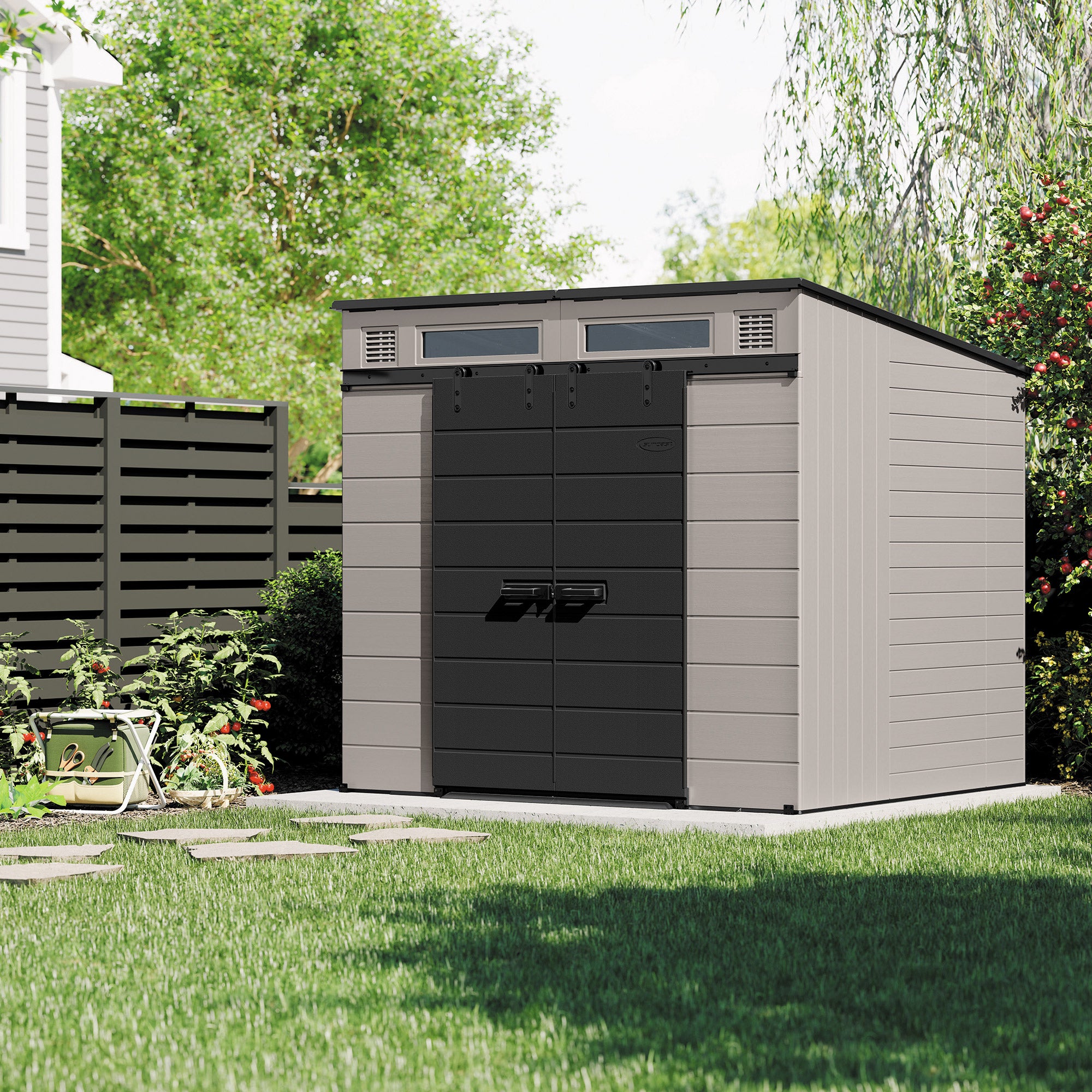 Suncast Modernist 8'x7' Dual Barn Door Storage Shed