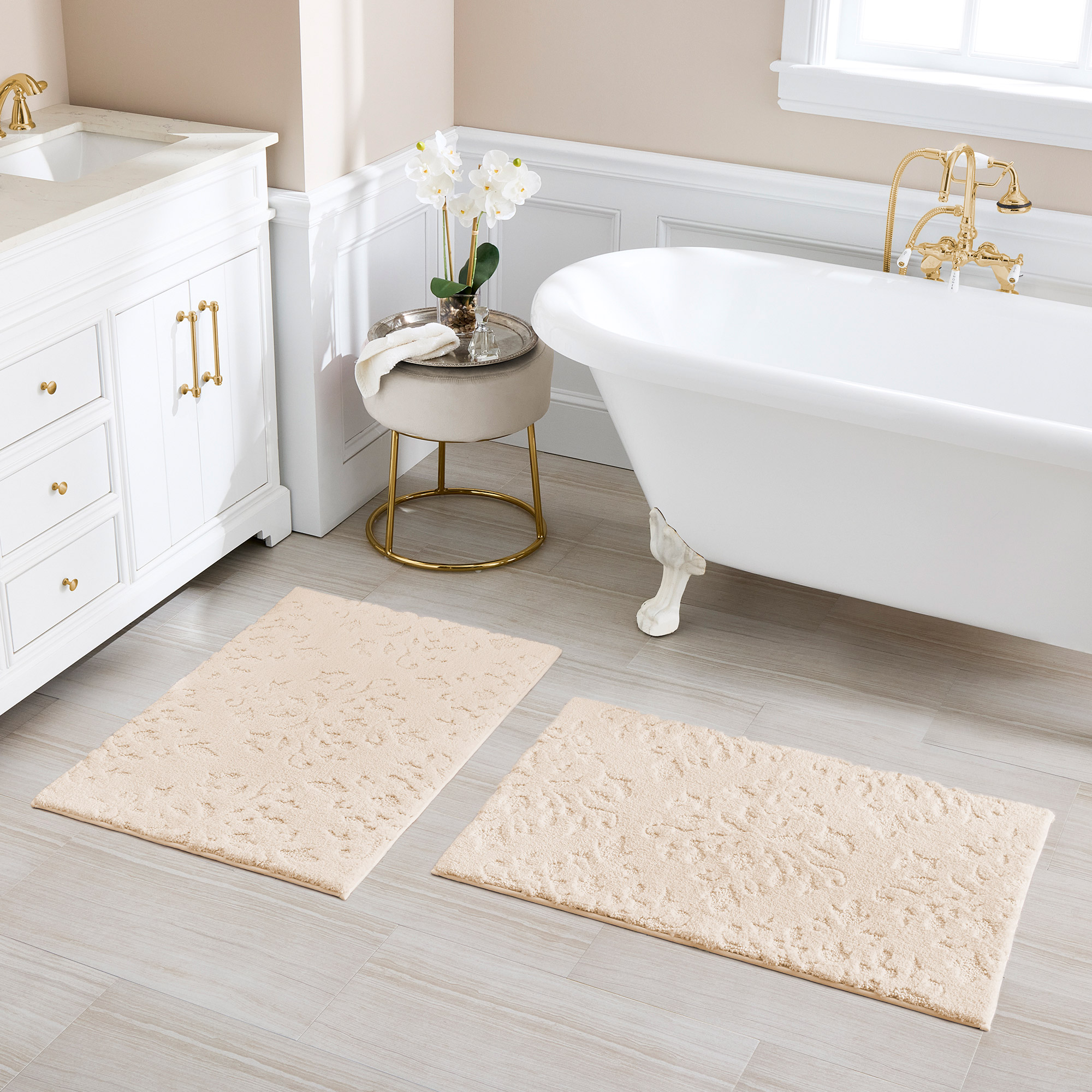 Charisma Drylon Medallion Bath Rugs  2-pack