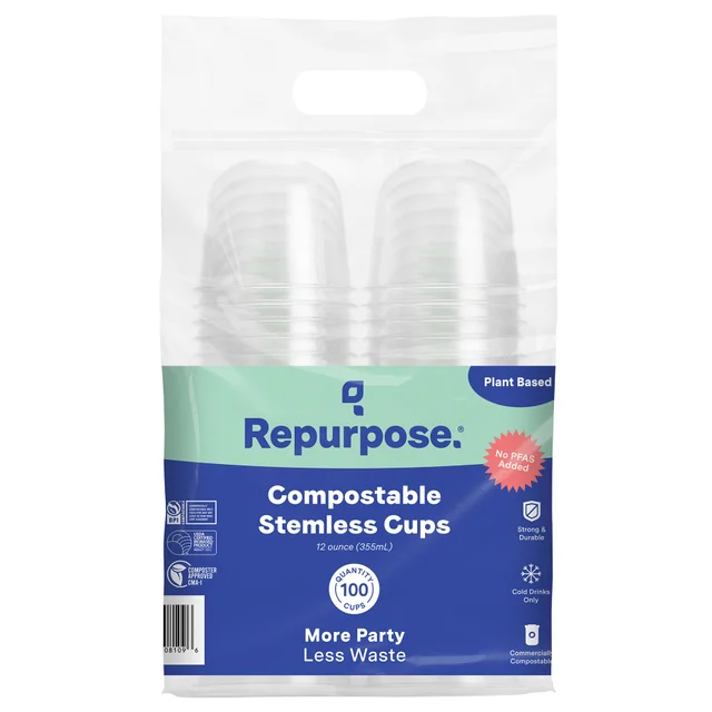 REPURPOSE STEMLESS CUPS 12 OZ 100CT