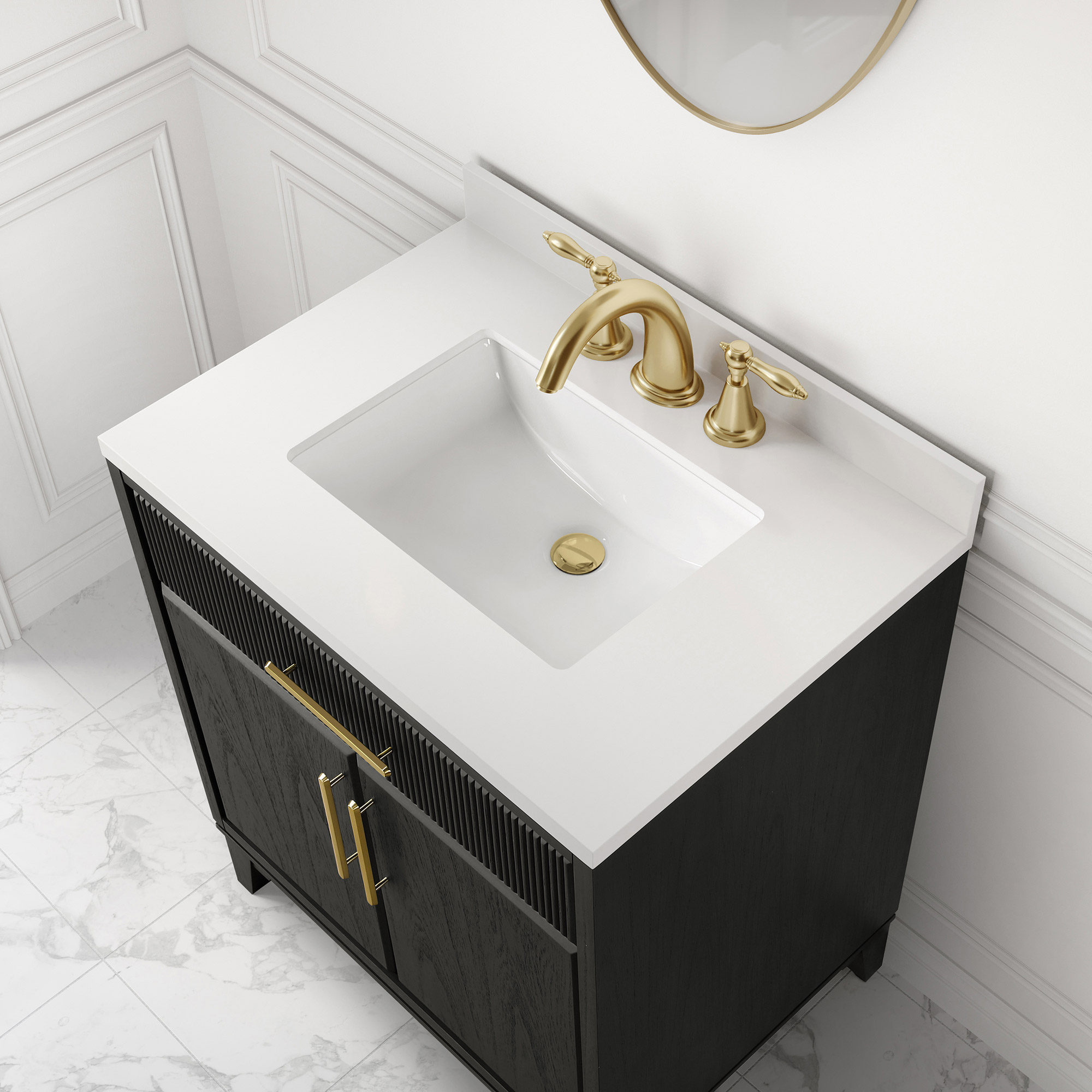 Loxley Rowe Marbella Vanity in Dark Ebony with Quartz Top | Costco
