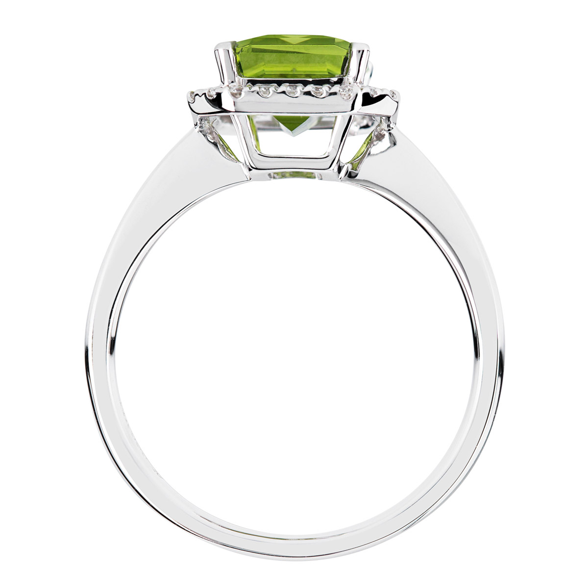 Octagon Cut Peridot and Diamond Ring (0.14 ctw) | Costco