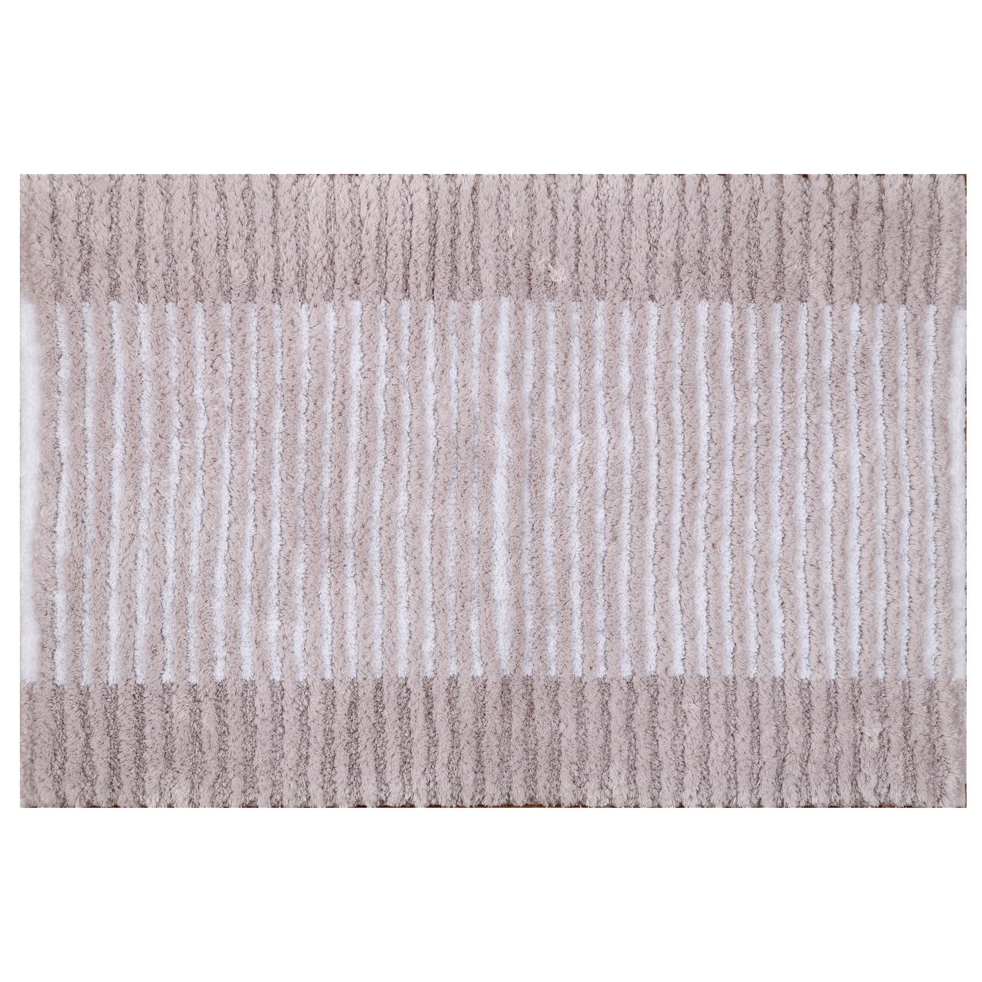 Textured Stripe Microfiber Bath Rug