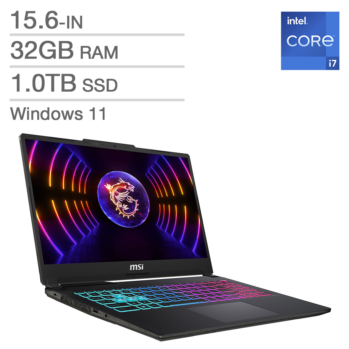 MSI Cyborg 15 A13V 15.6-in Gaming Laptop, Intel Core i7-13620H - 32GB RAM, 1TB SSD, 8GB NVIDIA GeForce RTX 4060