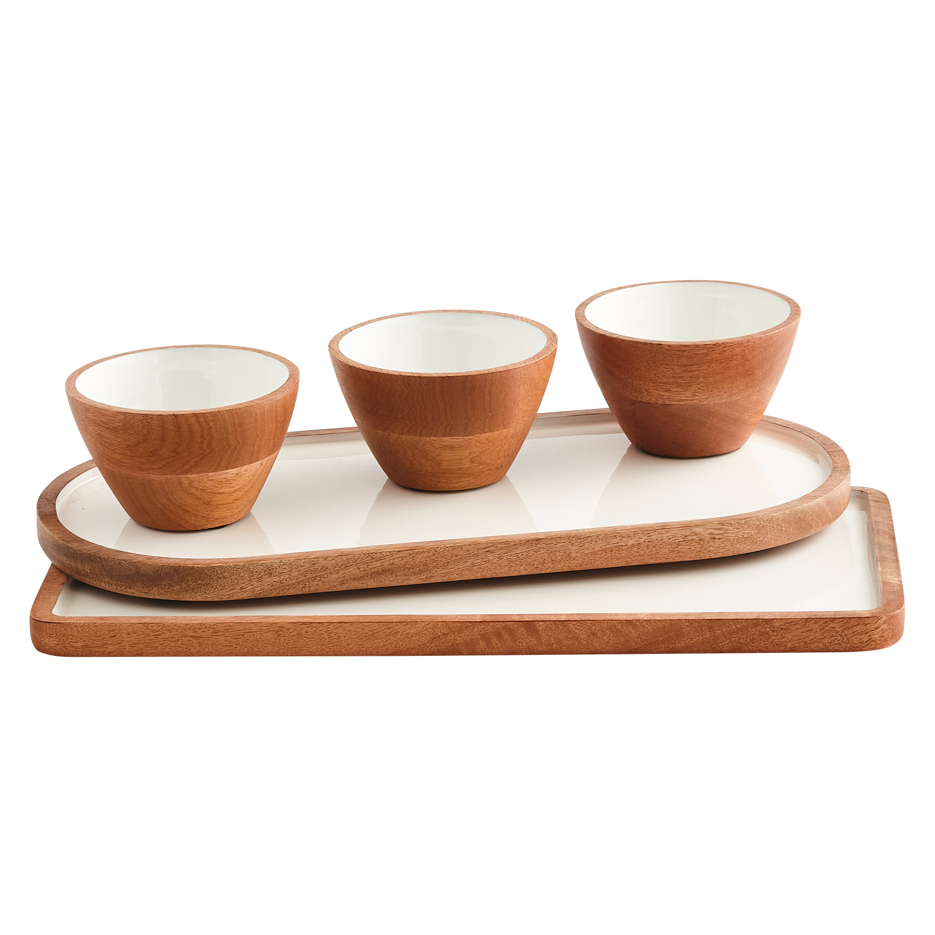 Safdie Enameled Wood Serving Set, 5-pieces