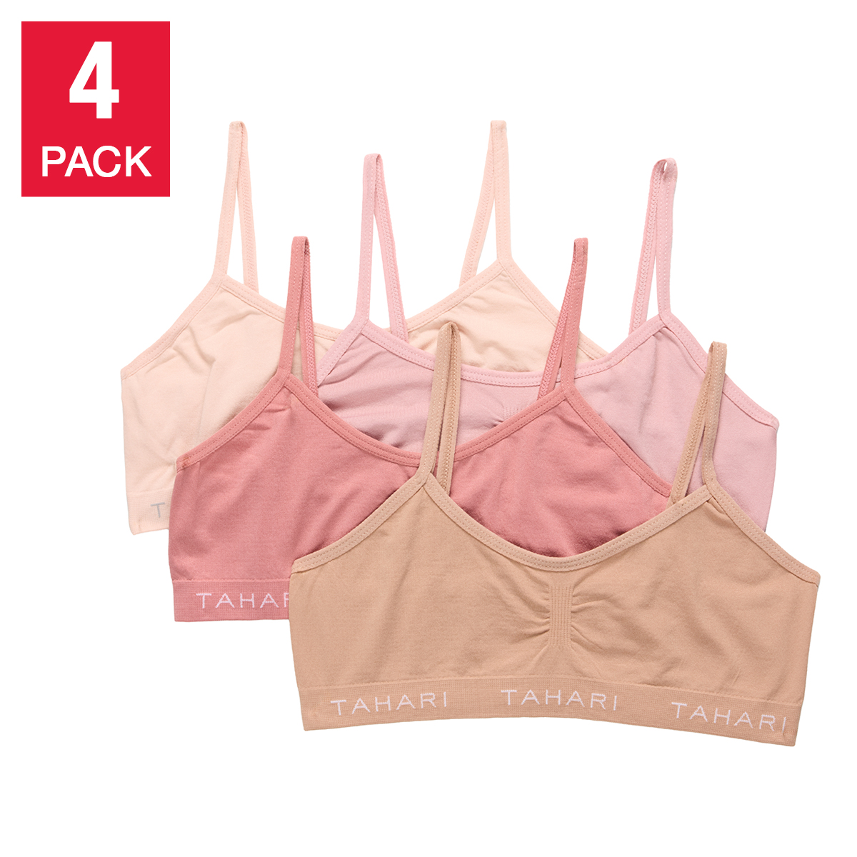 Tahari Girls Seamless Bra, 4-pack