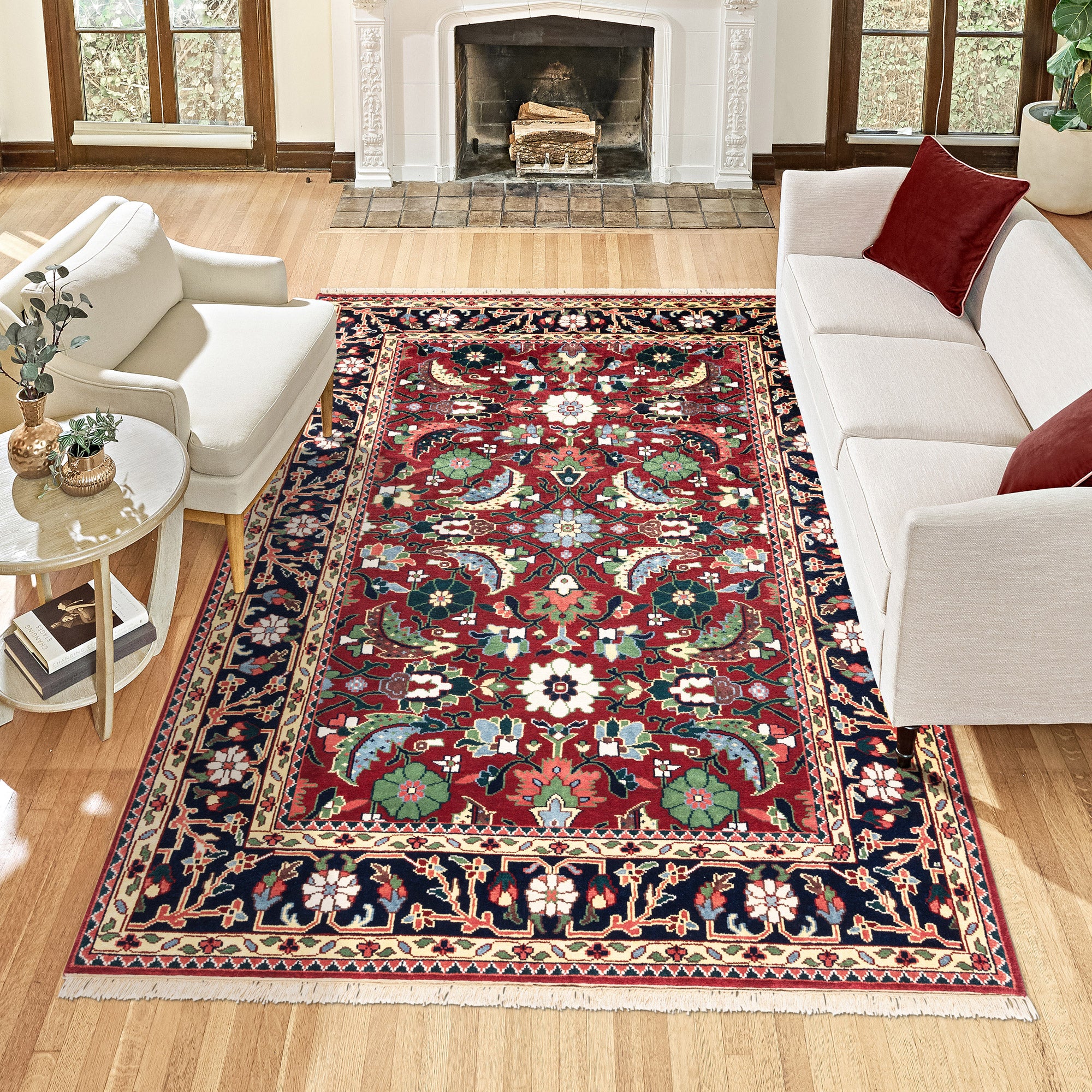Chatsworth Hand Knotted Rug Collection, Beckley Park Red