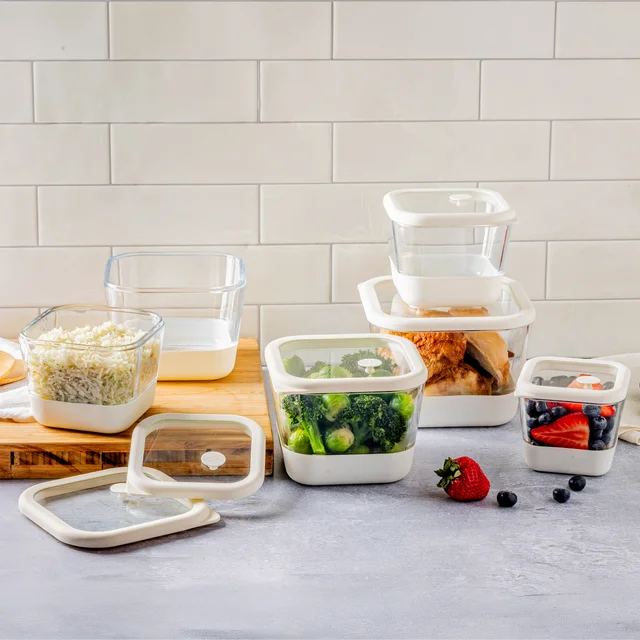 TRUDEAU 12PC GLASS AIRTIGHT FOOD CONTAINERS