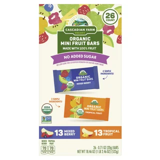 CASCADIAN FARM ORGANIC FRUIT BARS 26 COUNT BOX