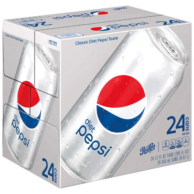 Diet Pepsi Cola, 12 fl oz, 24-count