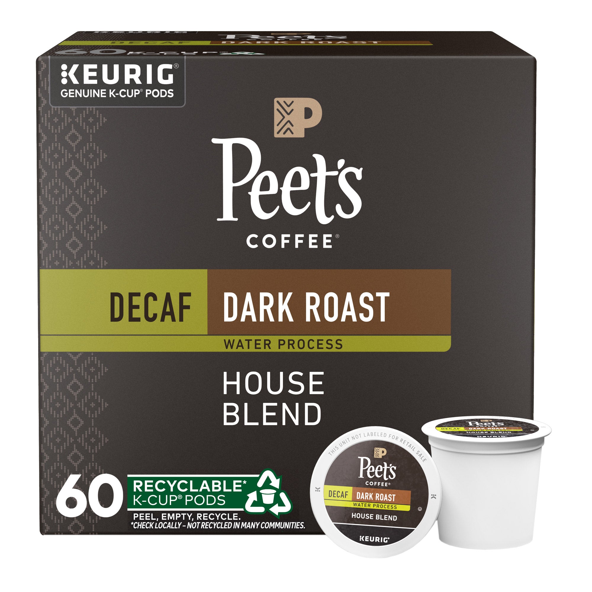 Peet's Coffee Decaf House Blend K-Cup Coffee Pods, 60-count | Costco