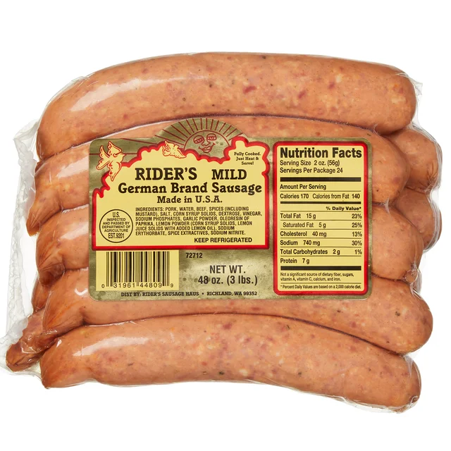 Rider's Sausage Haus Mild German Sausage, 3 lbs