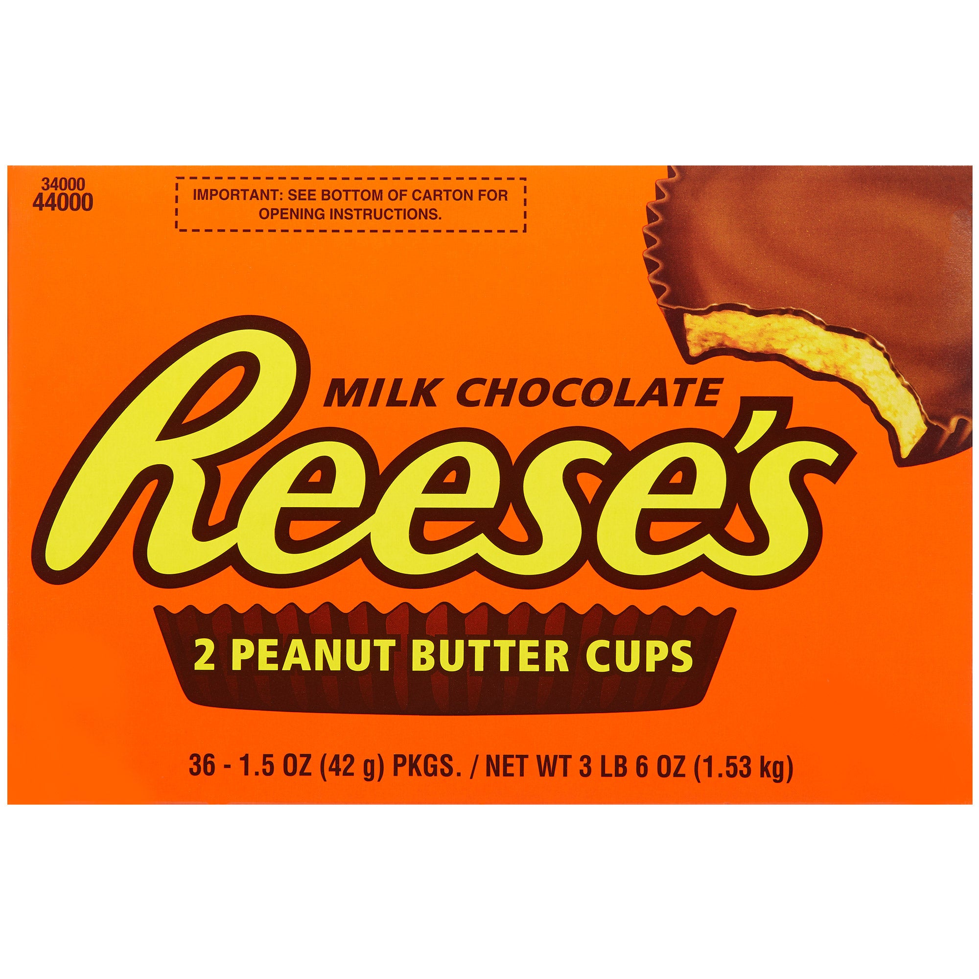 Reese's Peanut Butter Cups, Milk Chocolate, 1.5 oz, 36-count | Costco