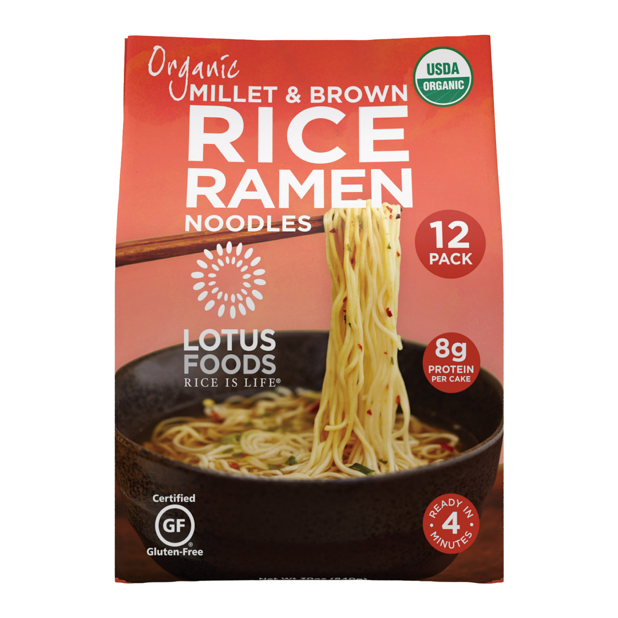 Lotus Foods  Organic Millet & Brown Rice Ramen  2.5 oz  12-Count