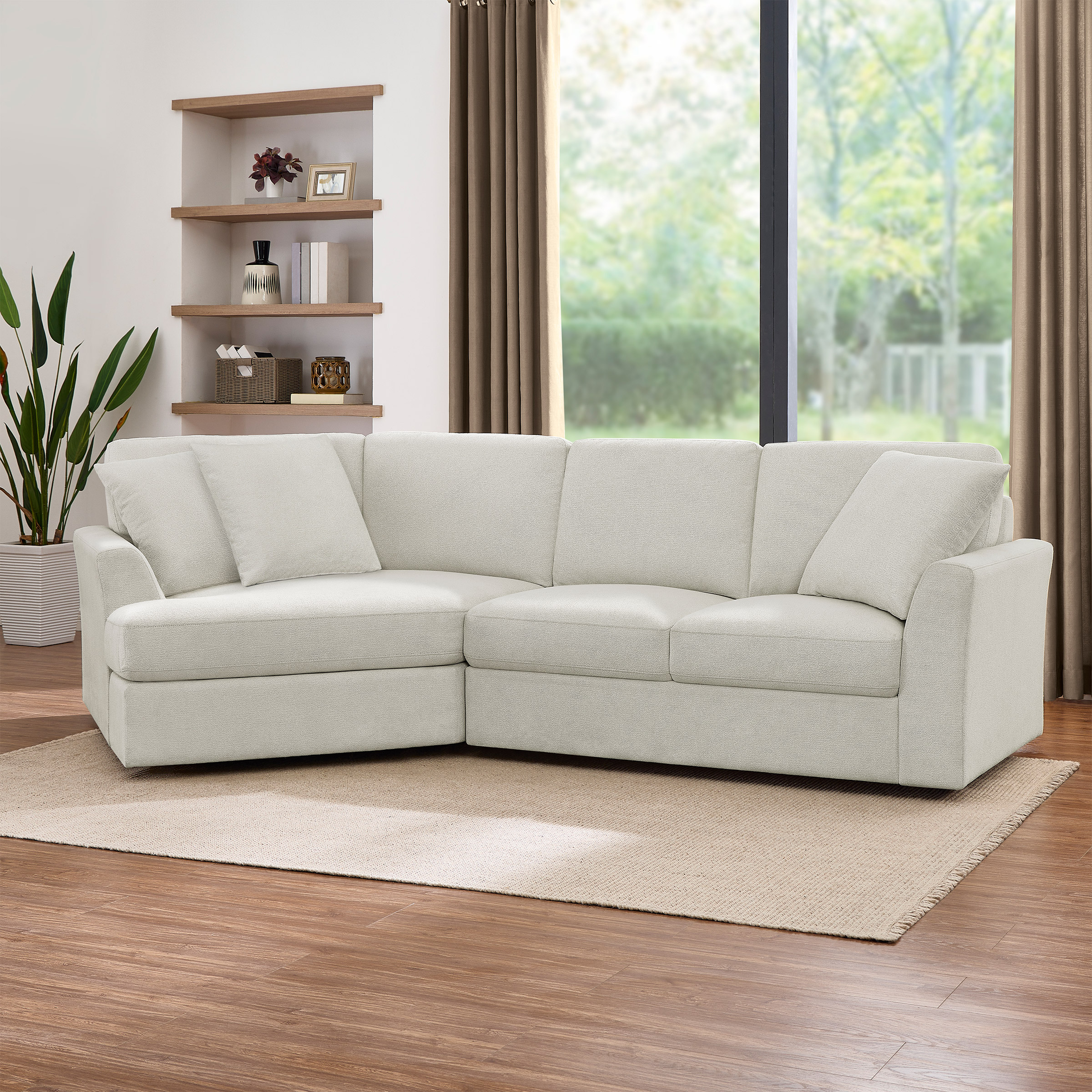 Thomasville 2-piece Fabric Sofa With Wedge Seat and Storage