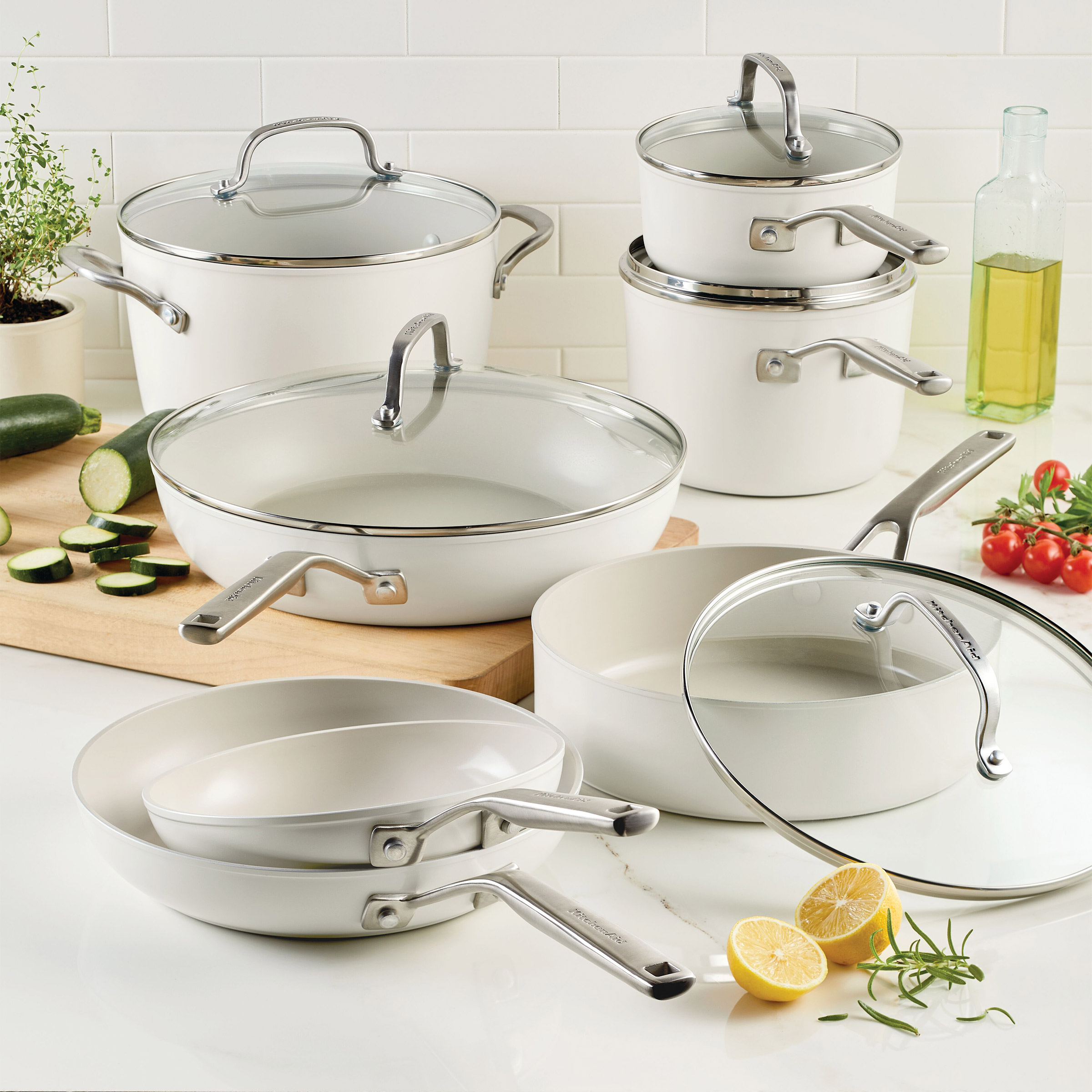 KitchenAid Hard Anodized Ceramic Cookware Set, 12-pieces | Costco