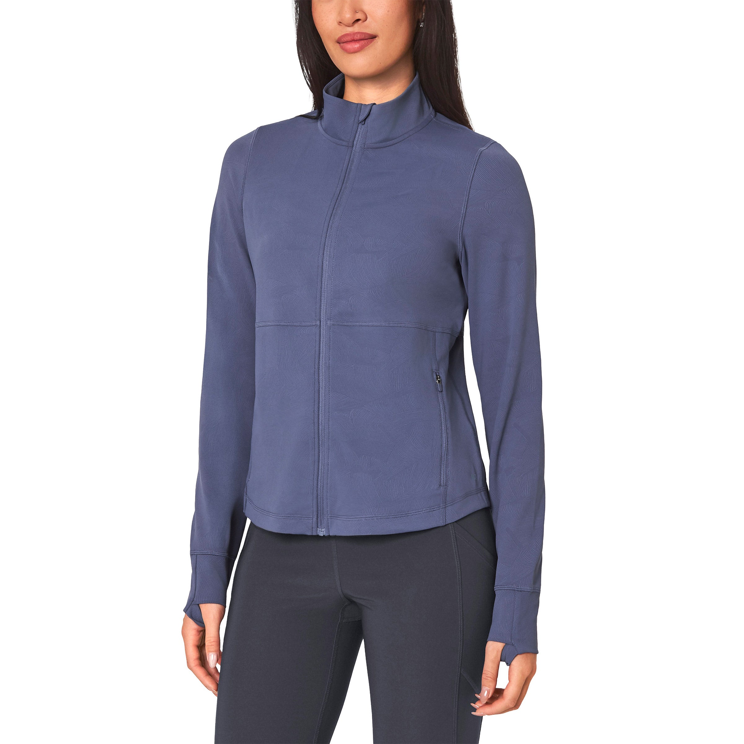 Mondetta Women’s Jacquard Full-Zip Moisture Wicking Zip Pockets