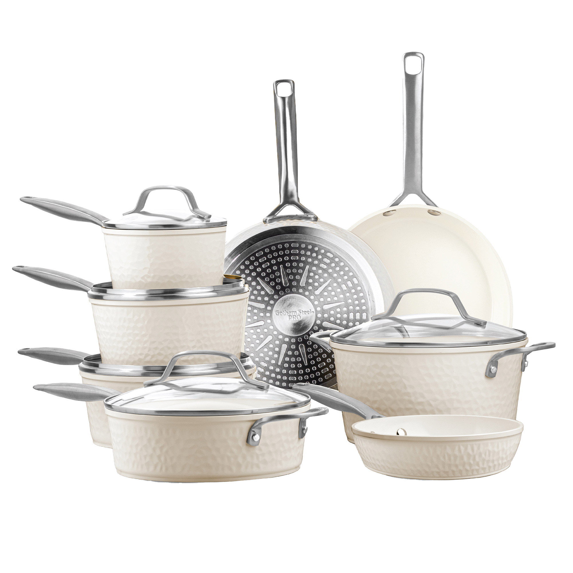Gotham Steel Pro 13-piece Hammered Cookware Set